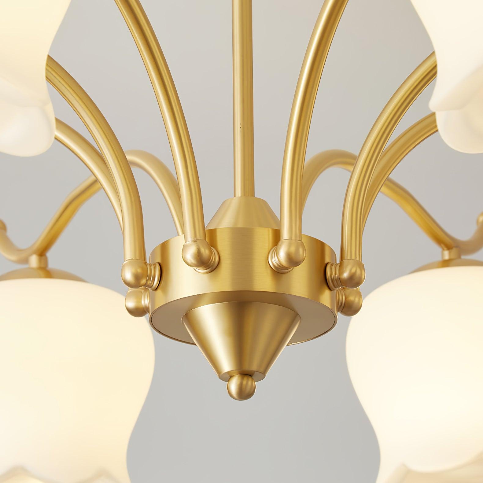 Tulip Brass Chandelier - Cueteks