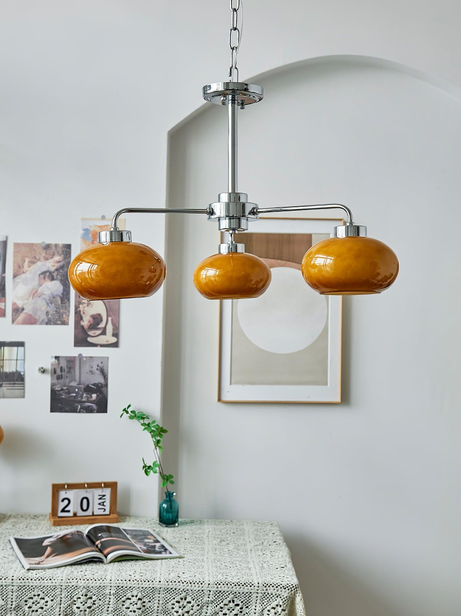 Oval Persimmon Chandelier - Cueteks