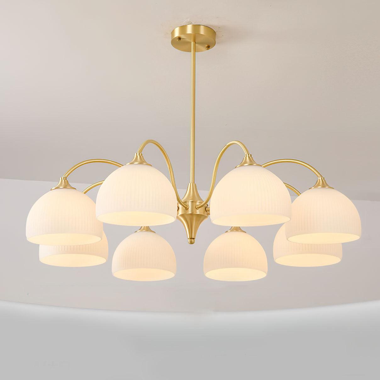 Striped Glass Bowl Chandelier - Cueteks