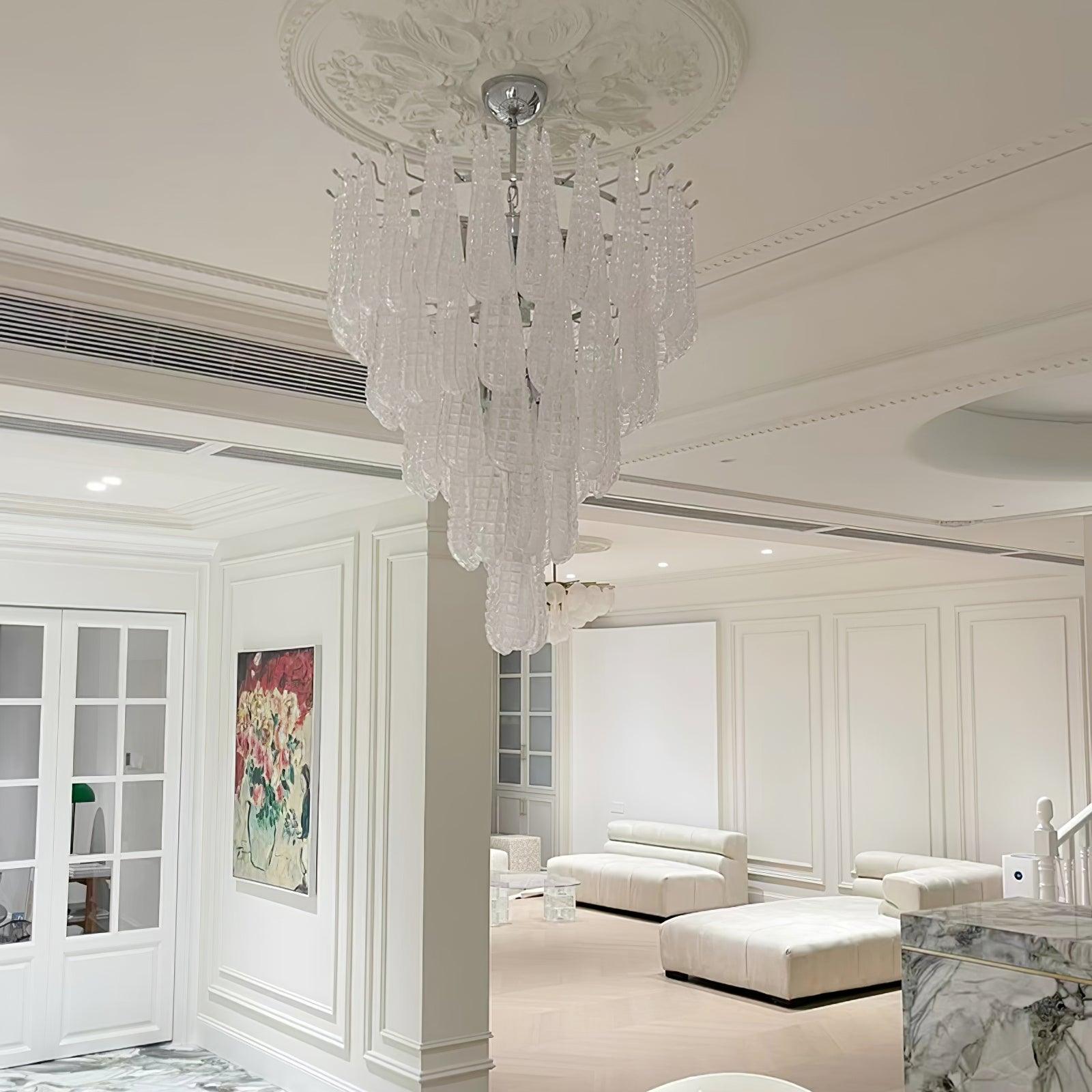Grid Glass Waterfall Chandelier - Cueteks