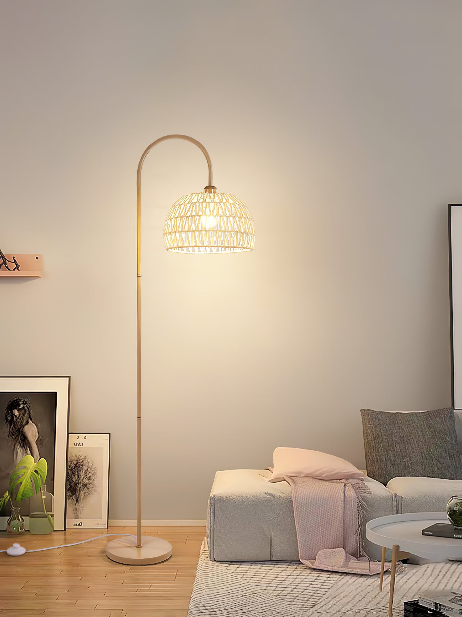 Rattan Arch Floor Lamp - Cueteks