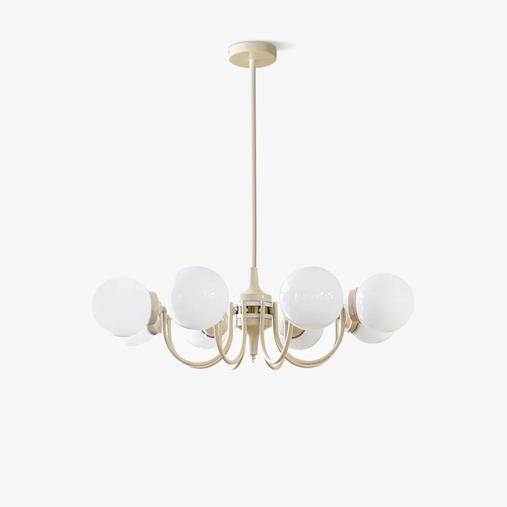 Cream Glass Ball Chandelier - Cueteks