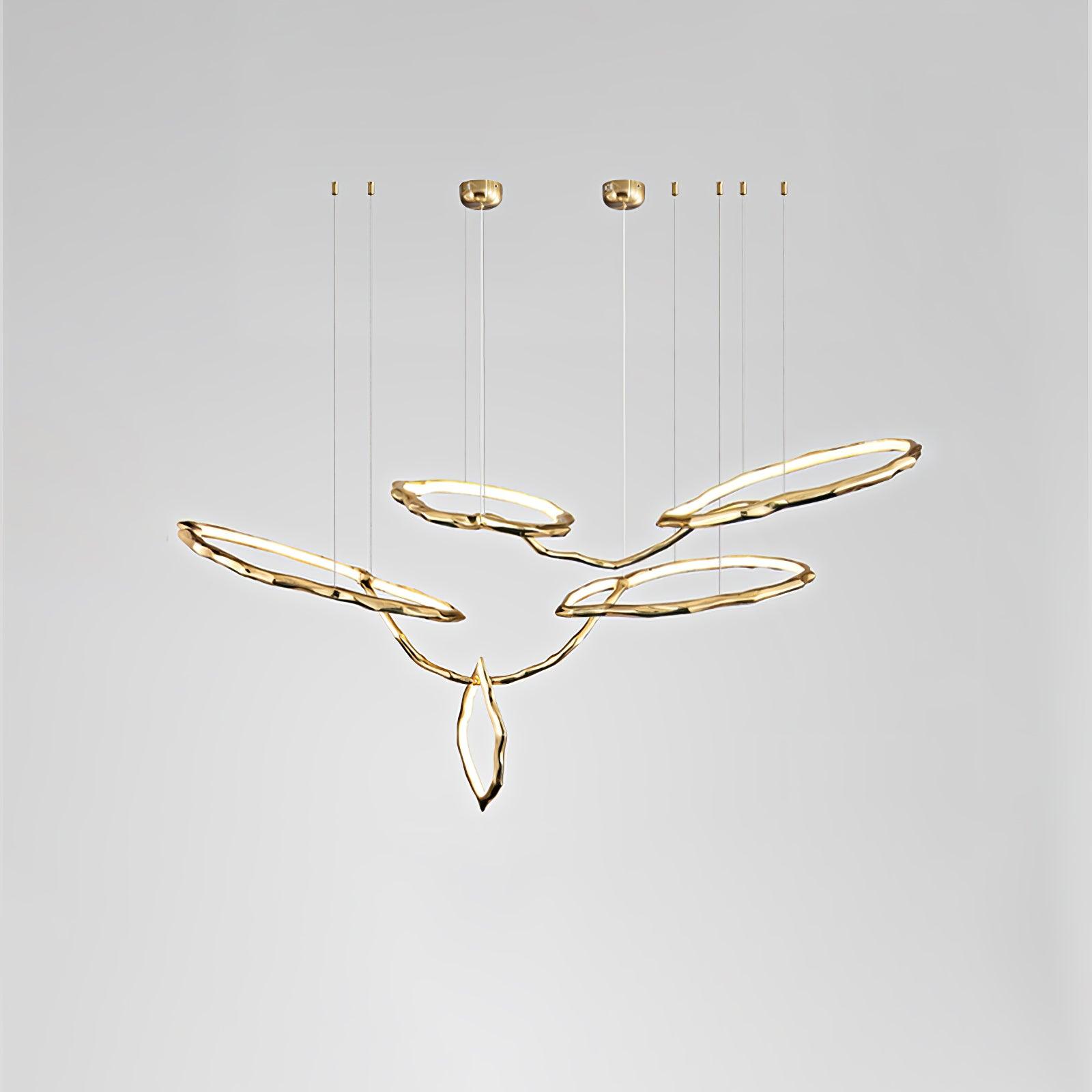 Cloud Rings Series Brass Chandelier - Cueteks