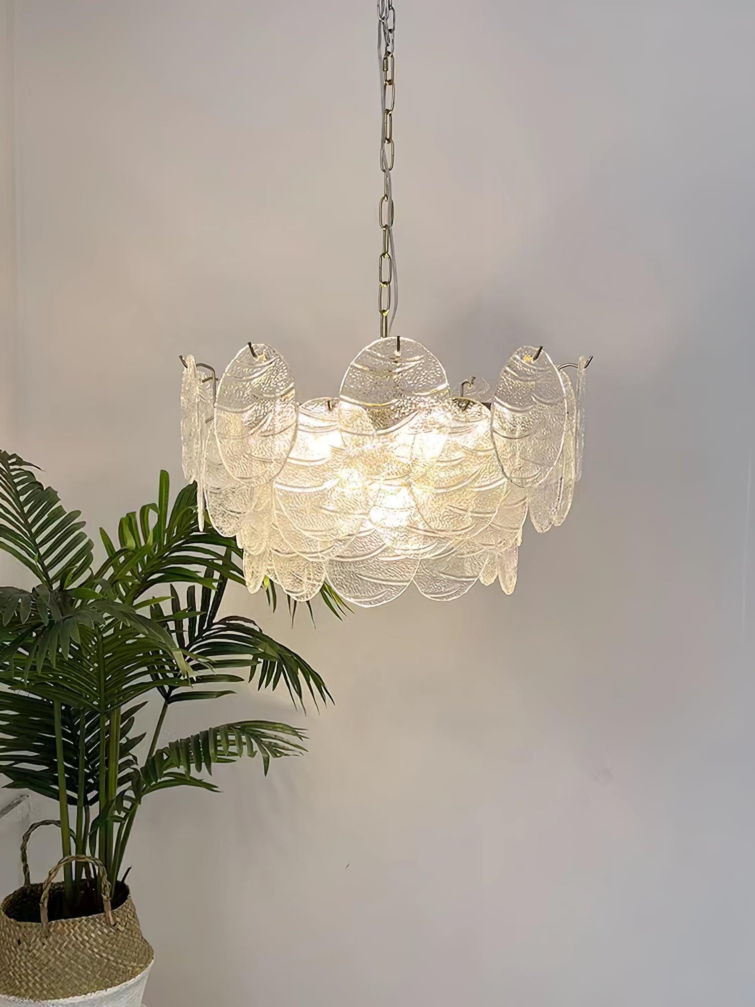 Glass Disc Chandelier - Cueteks