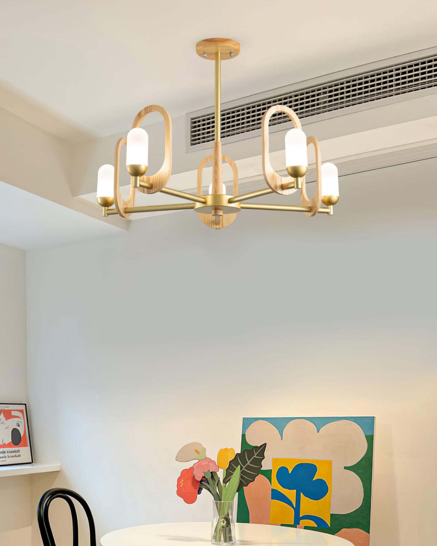 Wood Art Halo Chandelier - Cueteks