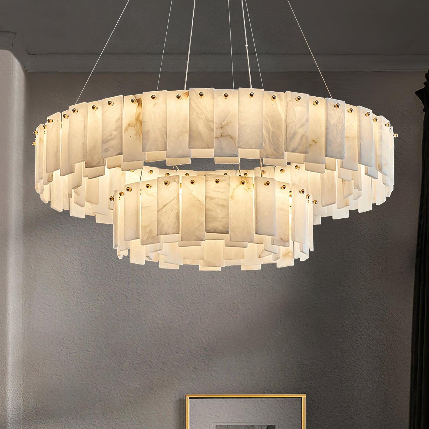 Celestial Alabaster Round Chandelier - Cueteks