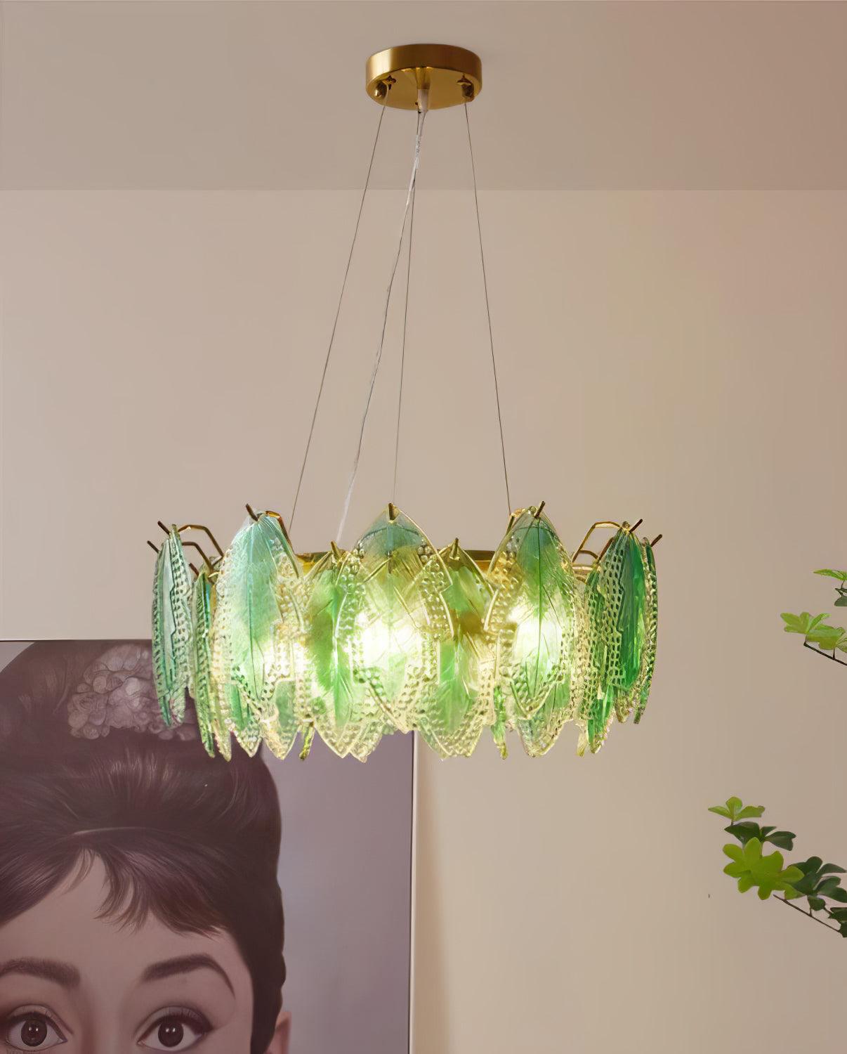 Maple Leaf Glass Chandelier - Cueteks