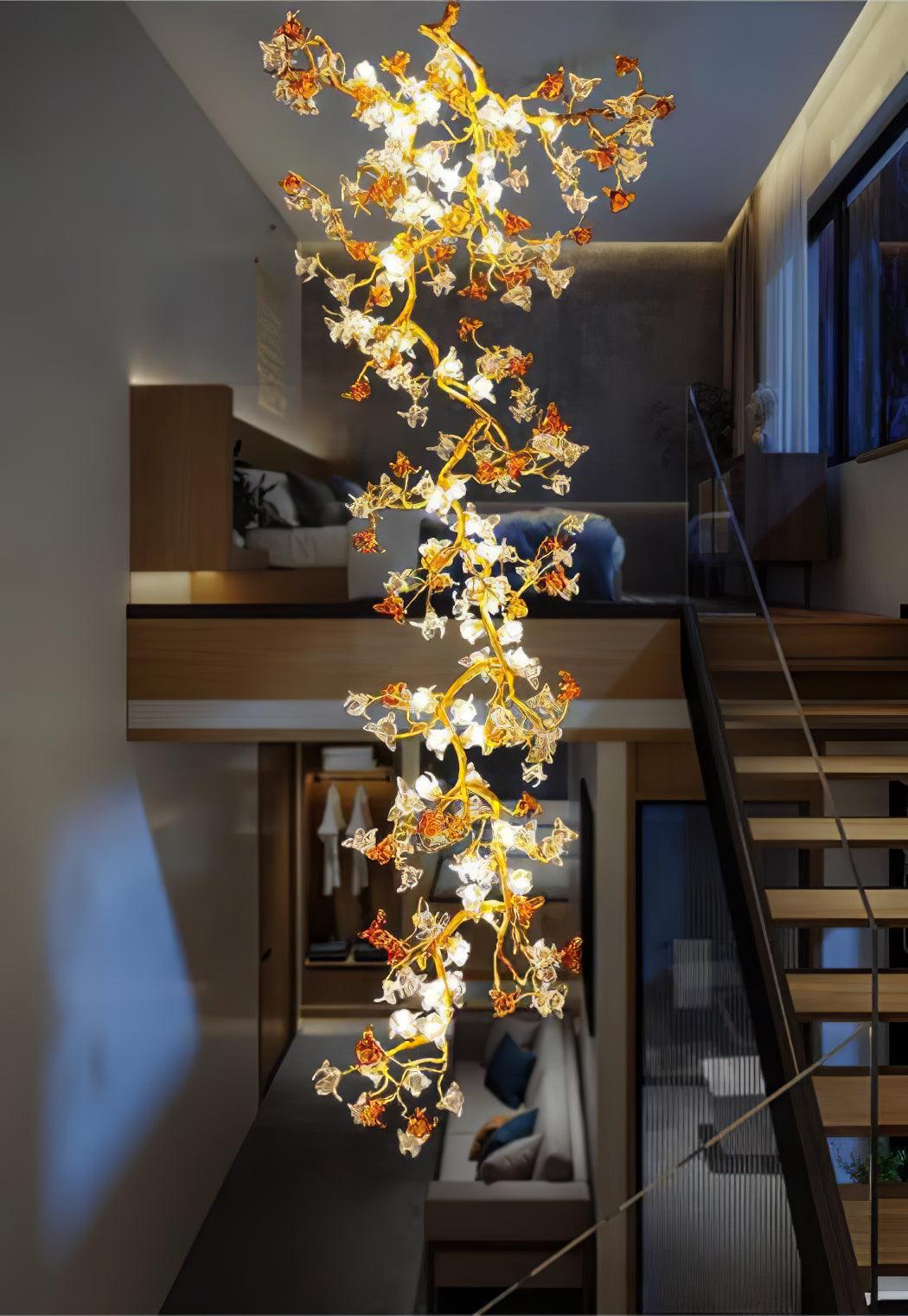 Brass Maple Branch Chandelier - Cueteks