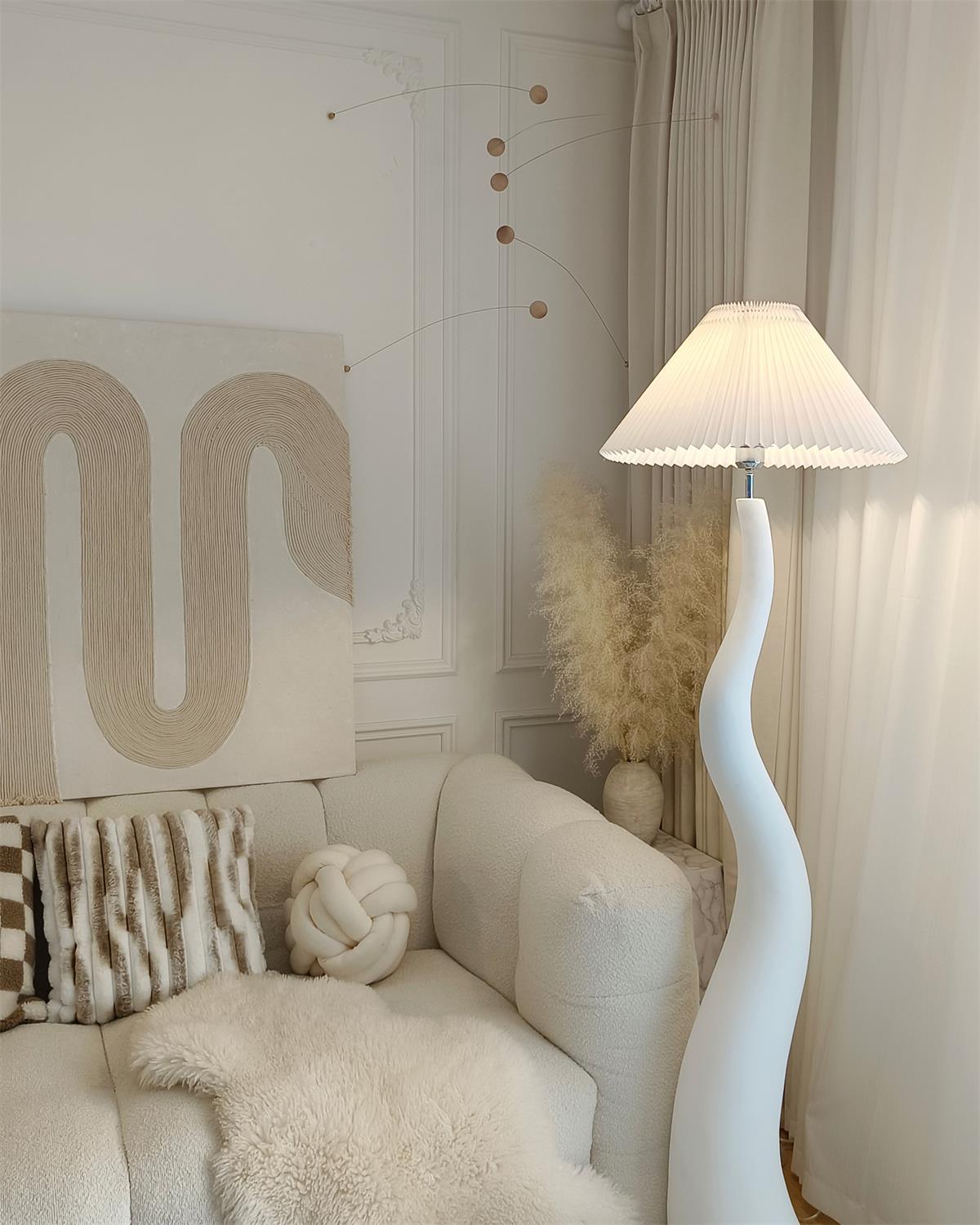 Twisted Pleated Floor Lamp - Cueteks
