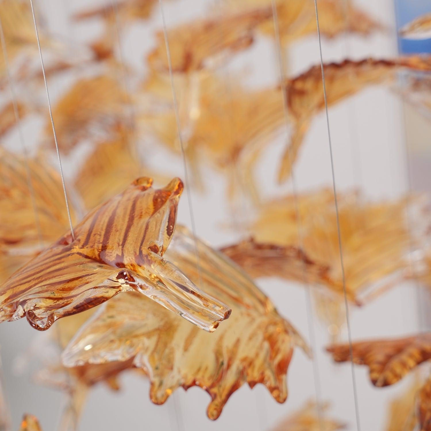 Multicolor Crystal Maple Leaf Chandelier - Cueteks