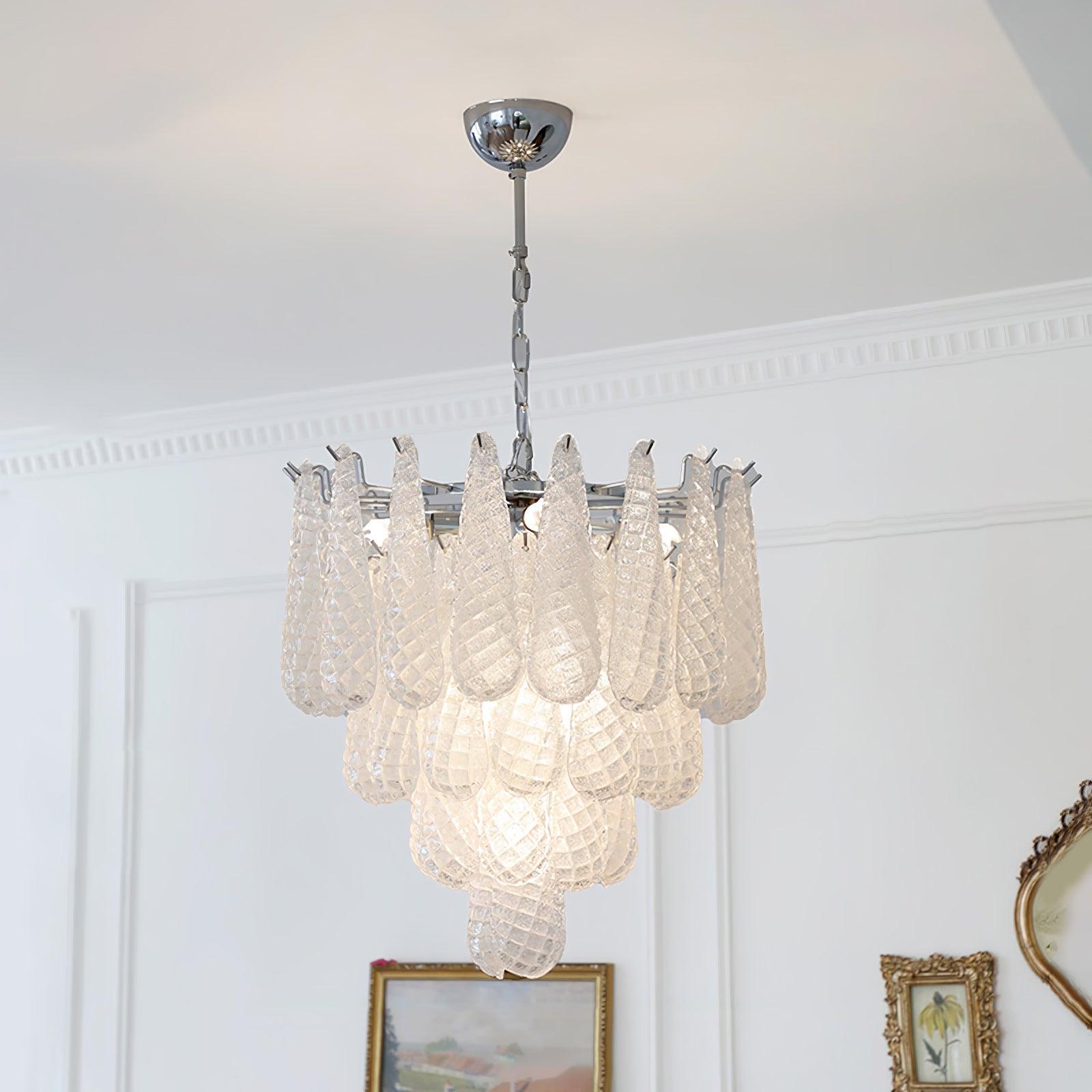 Grid Glass Waterfall Chandelier - Cueteks