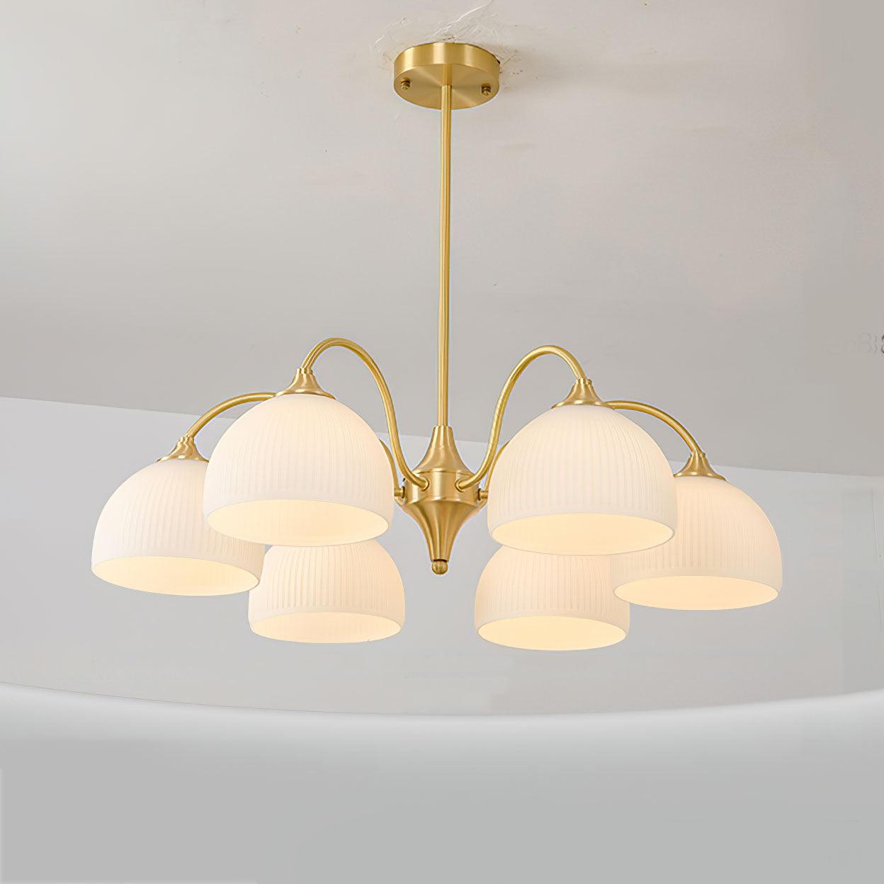 Striped Glass Bowl Chandelier - Cueteks