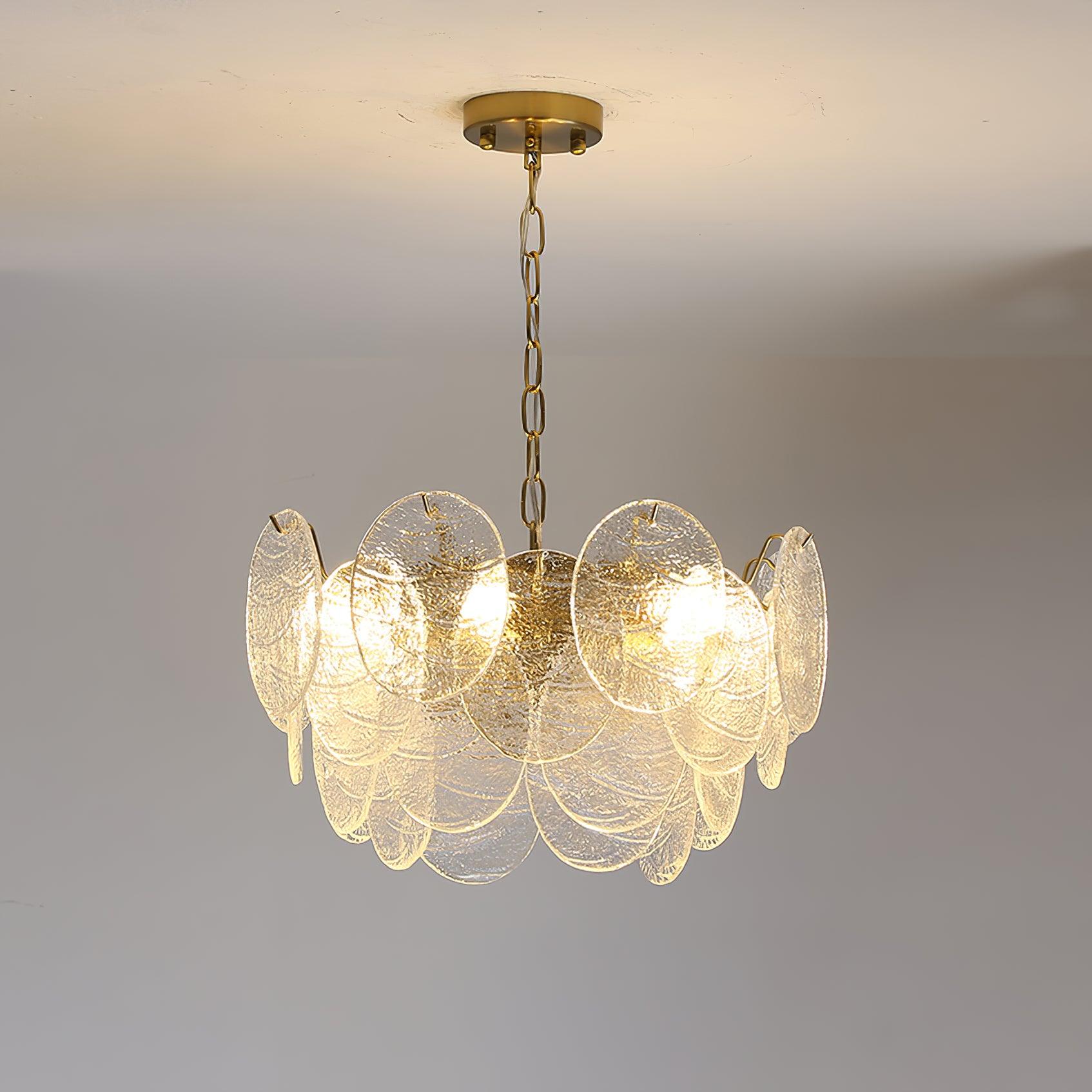 Glass Disc Chandelier - Cueteks