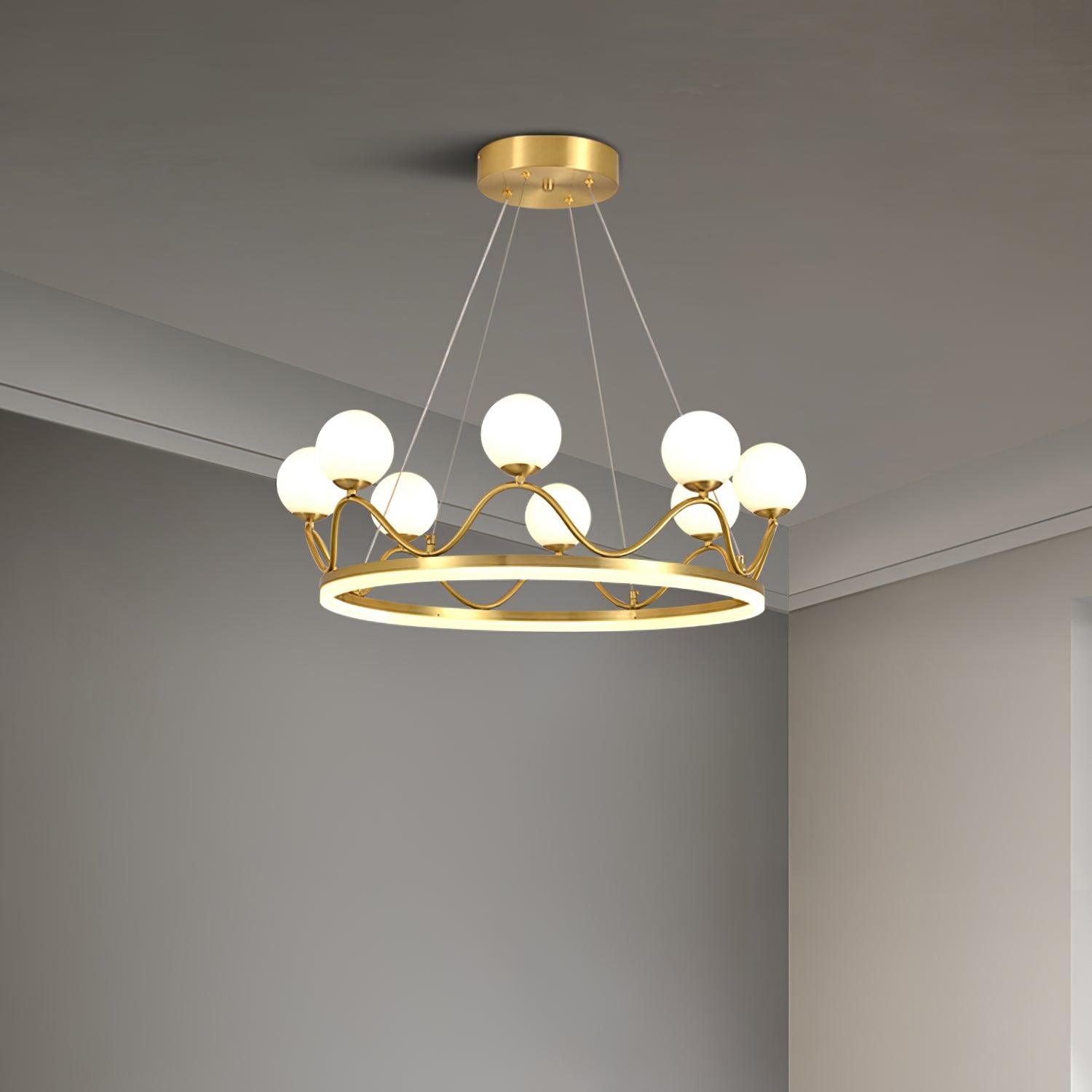 Crown Brass Chandelier - Cueteks