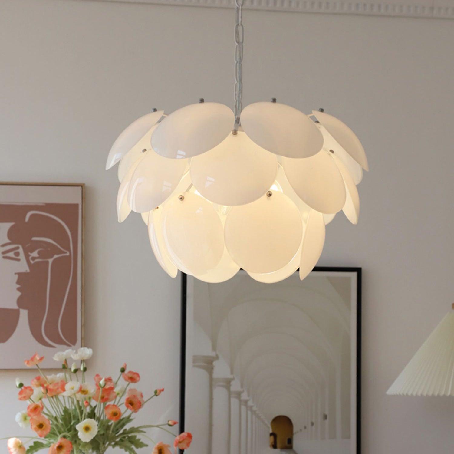 Luminous Petal Glass Chandelier - Cueteks