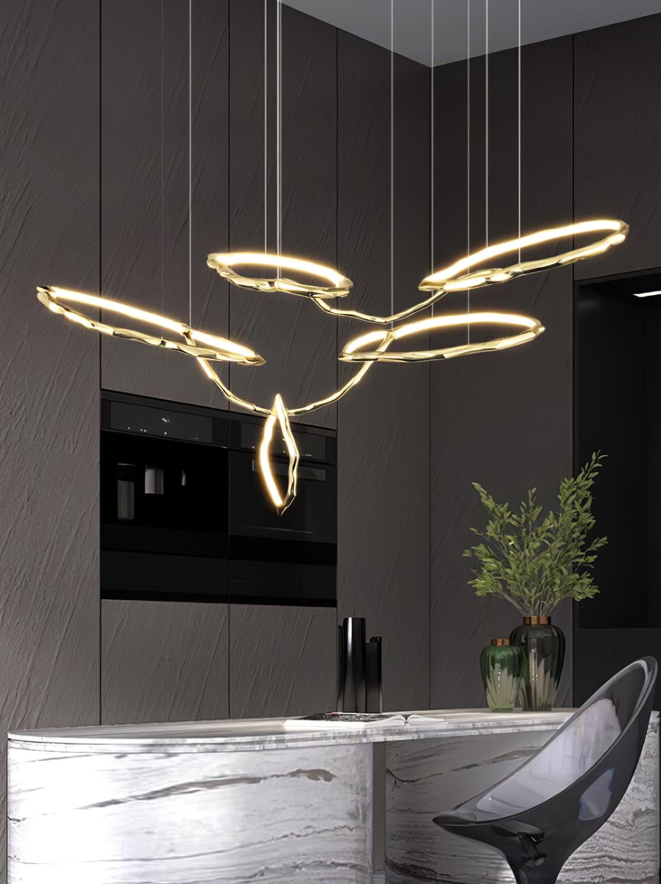 Cloud Rings Series Brass Chandelier - Cueteks