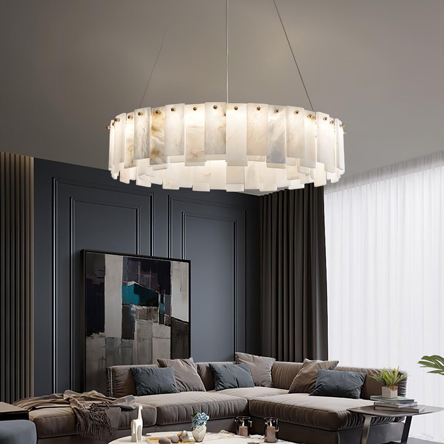 Celestial Alabaster Round Chandelier - Cueteks