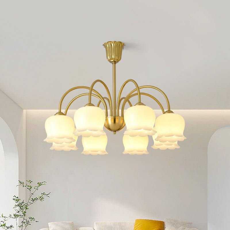 Orchids Brass Chandelier - Cueteks