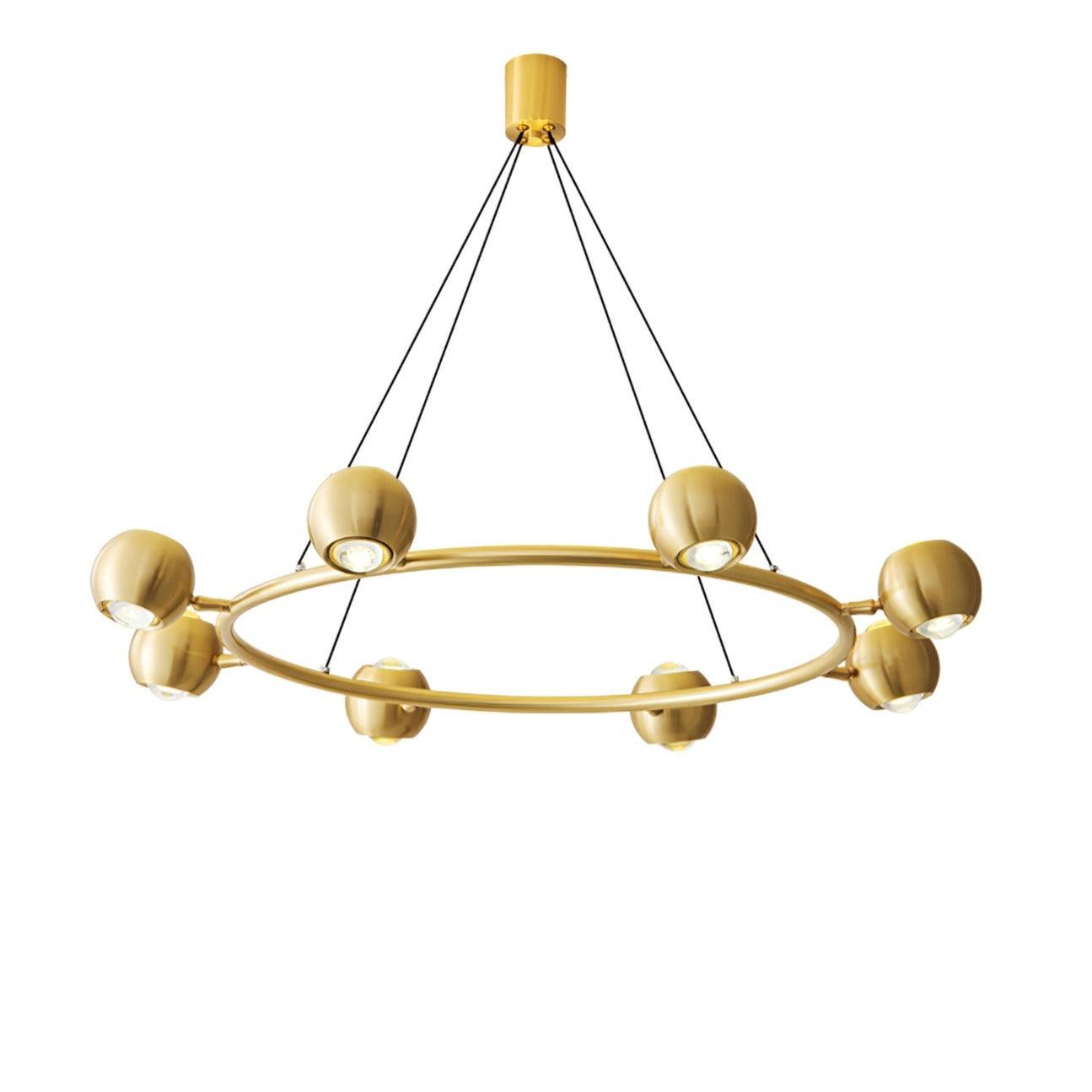 Callisto eight-head brass ring chandelier