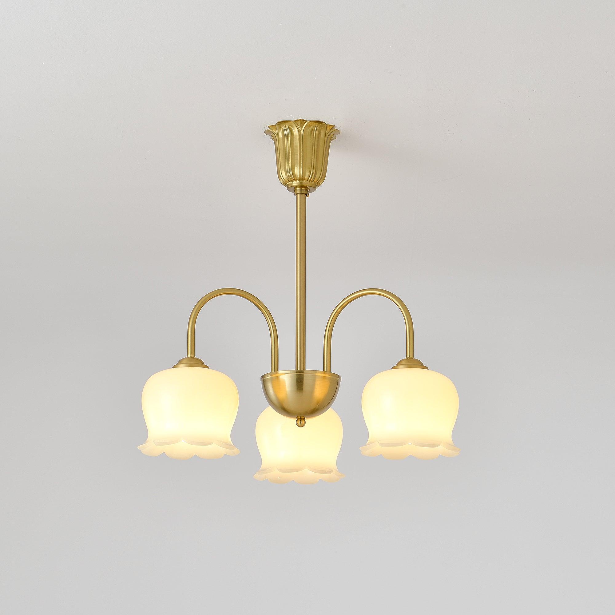 Orchids Brass Chandelier - Cueteks