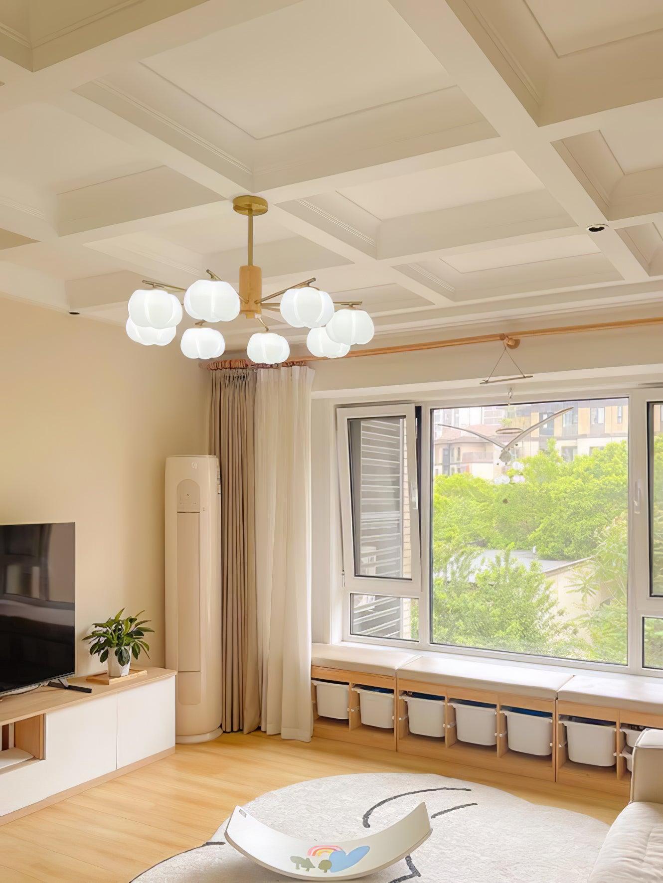Wooden Cotton Balls Chandelier - Cueteks