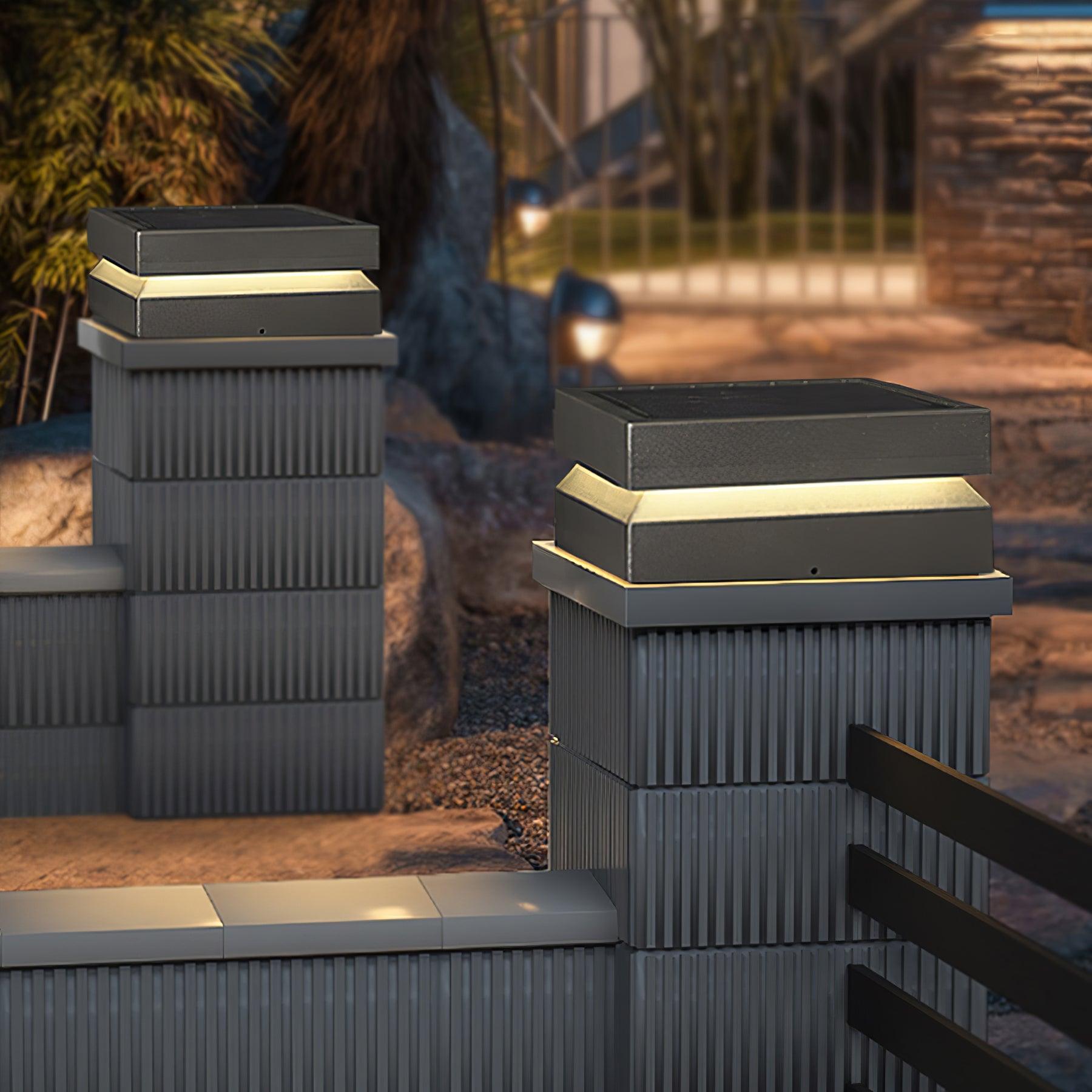 Solar Power Square Post Light - Cueteks