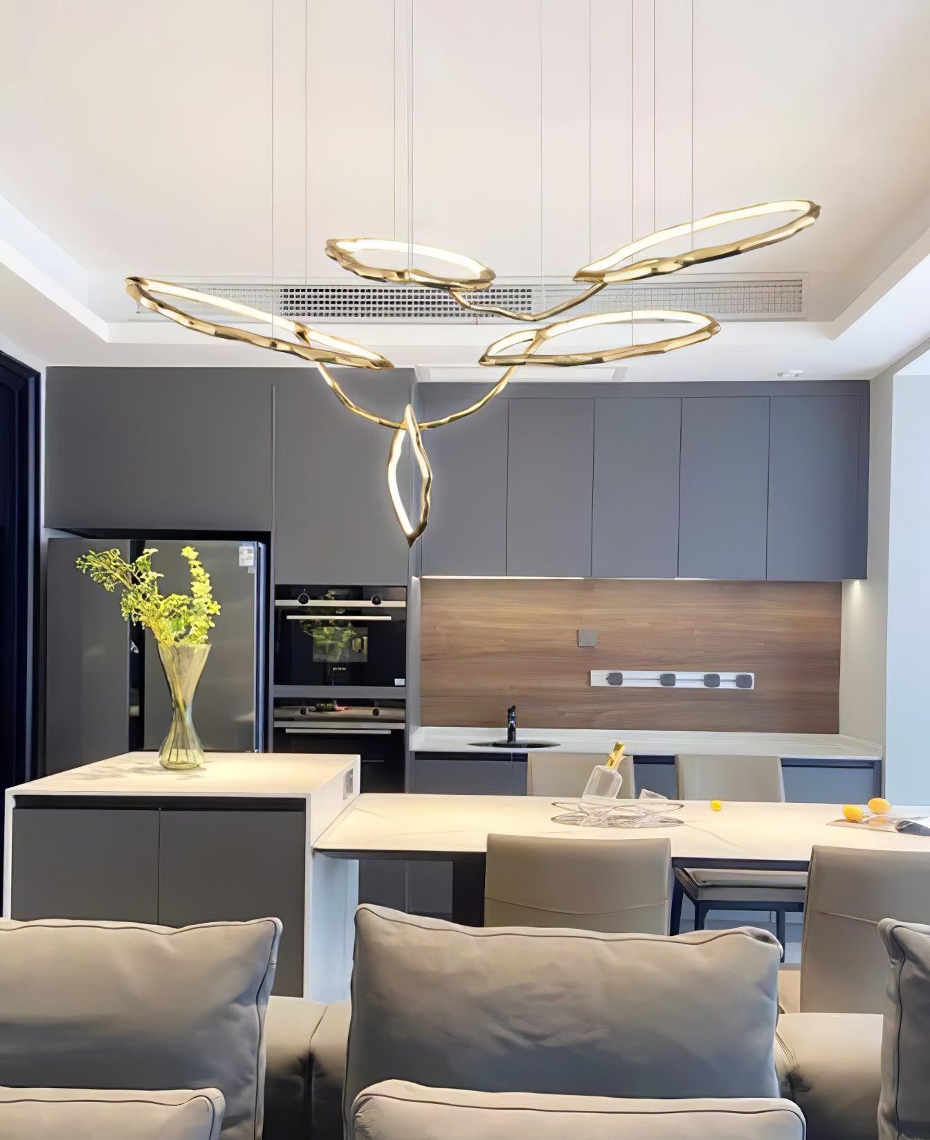 Cloud Rings Series Brass Chandelier - Cueteks