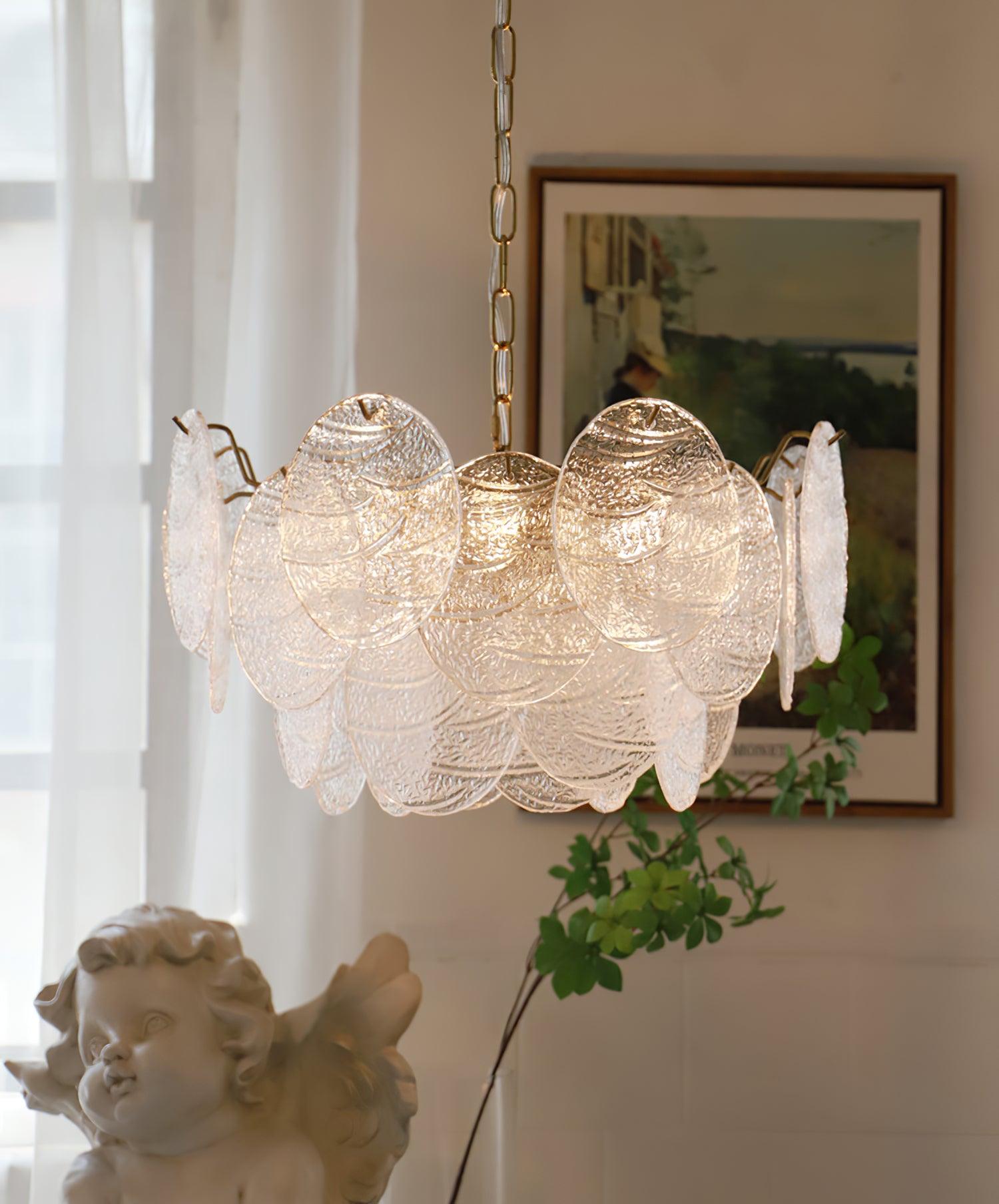Glass Disc Chandelier - Cueteks