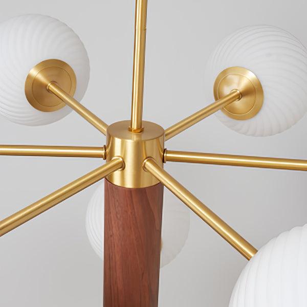 Ribbed Babble Glass Chandelier - Cueteks