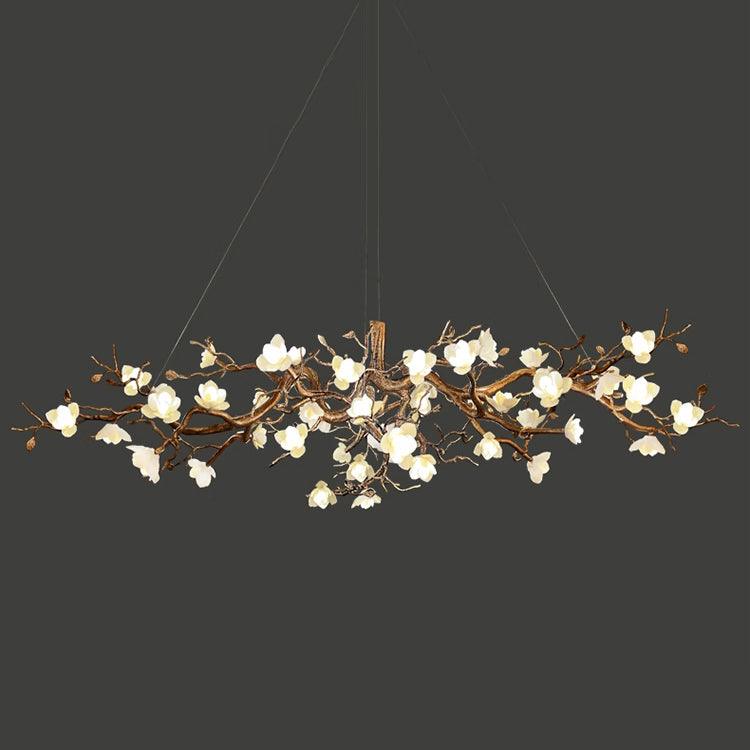 Flower Bloom Branch Brass Chandelier - Cueteks