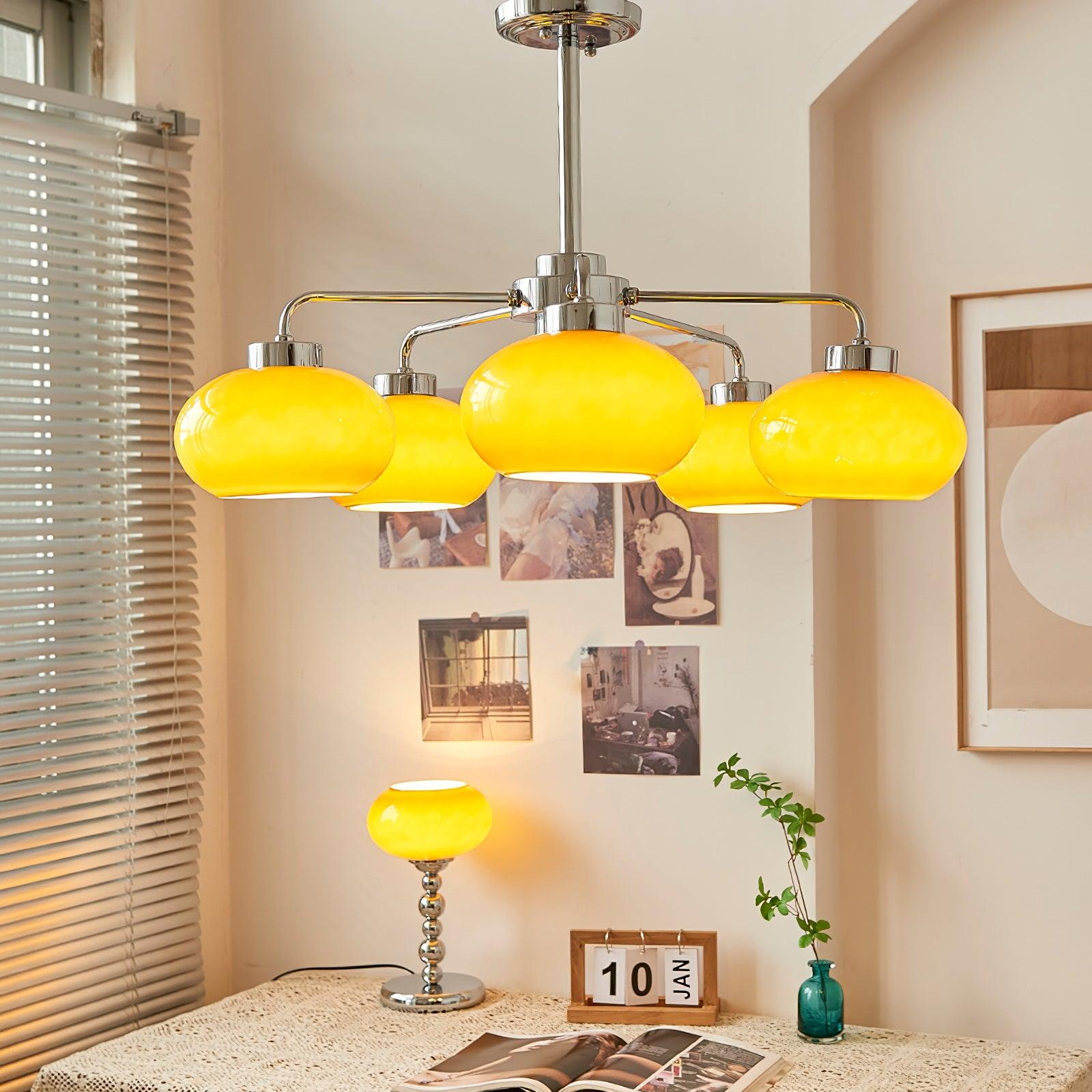 Oval Persimmon Chandelier - Cueteks