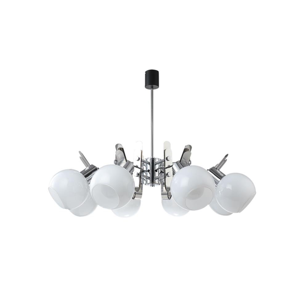Vintage Geometrical Chrome Chandelier - Cueteks