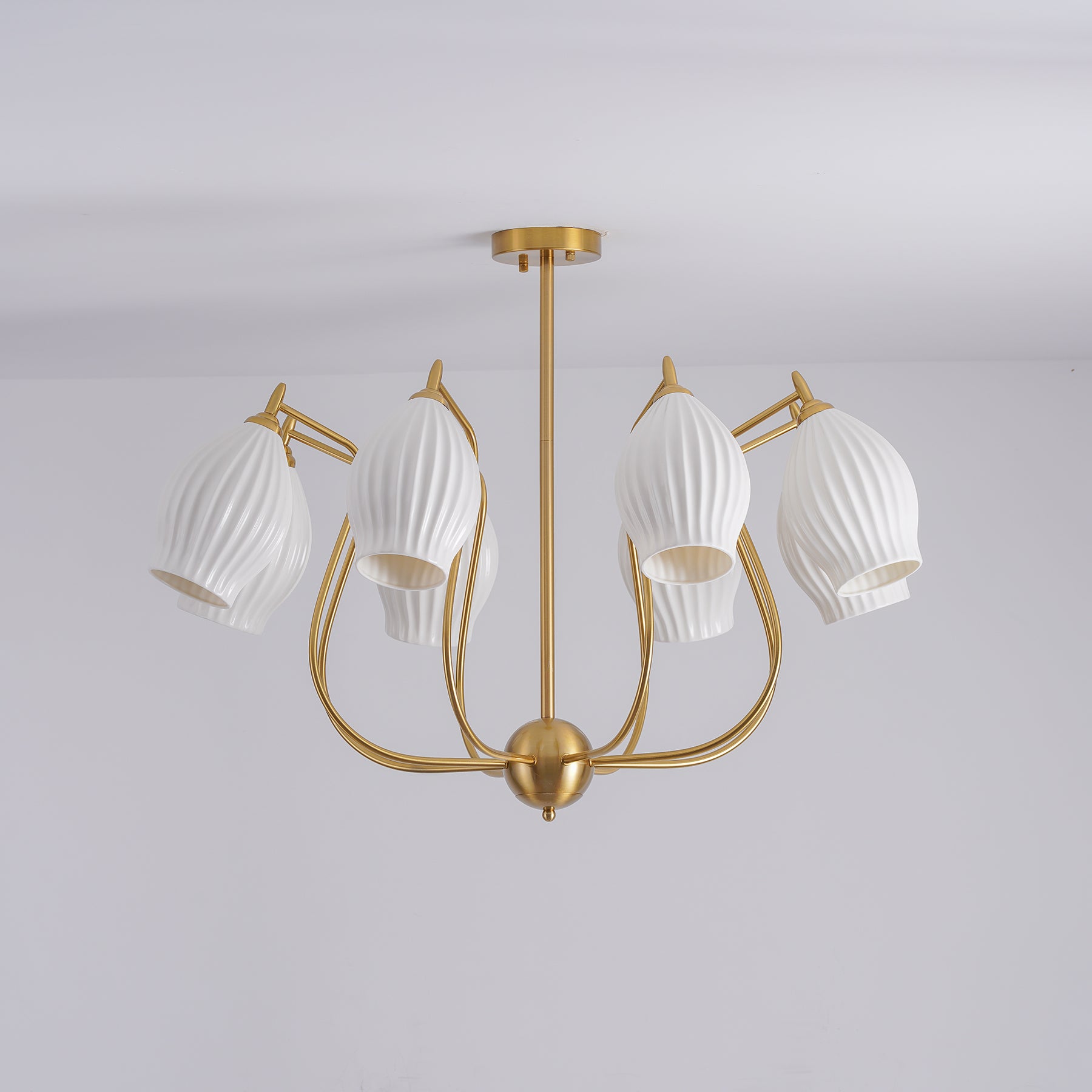 Ceramic Ribbed Chandelier - Cueteks