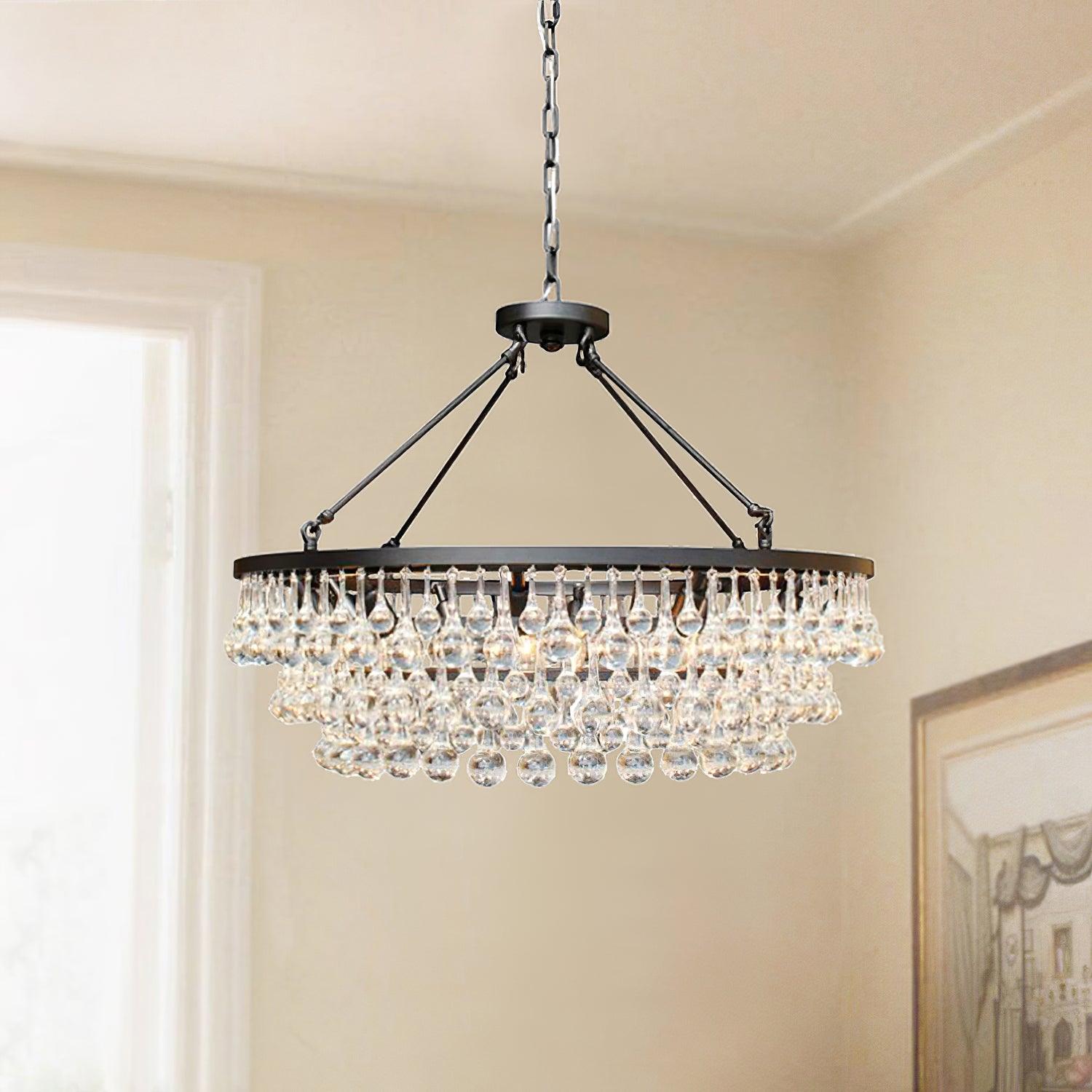 Unique Tiered Crystal Chandelier - Cueteks