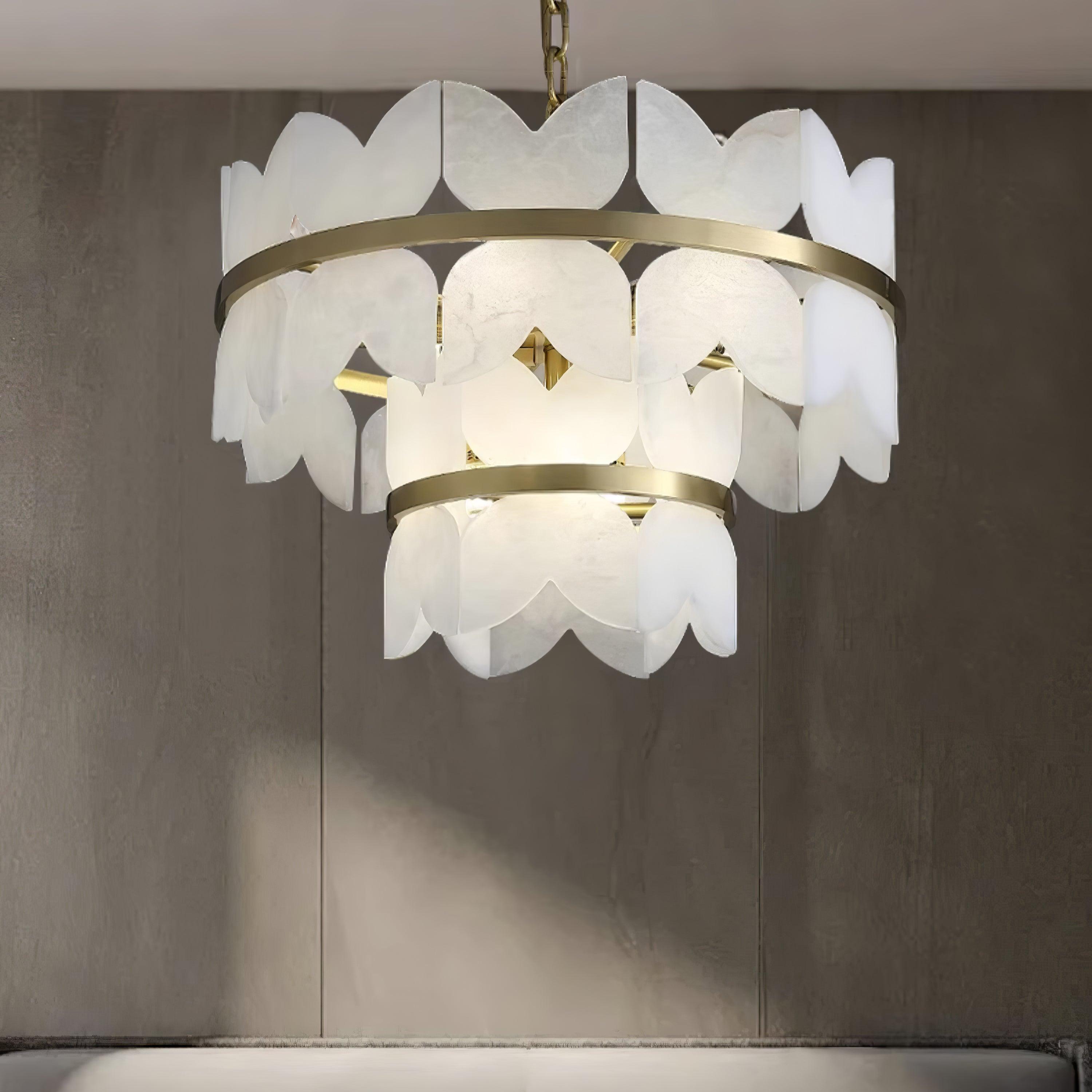 Alabaster Cloudscape Chandelier - Cueteks