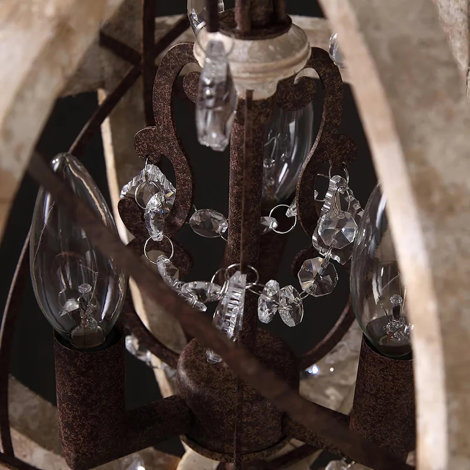 Retro Globe Weathered Chandelier - Cueteks