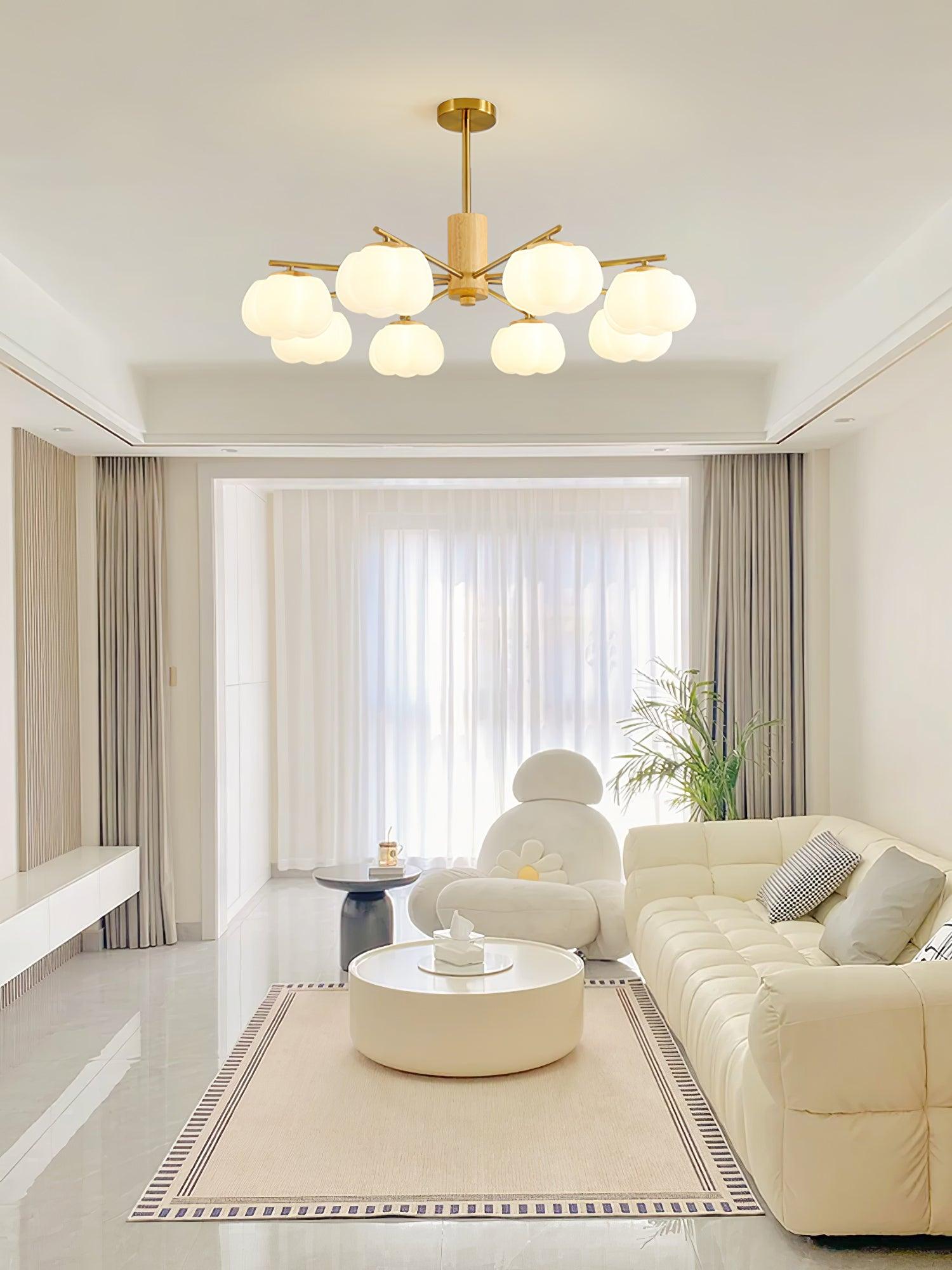Wooden Cotton Balls Chandelier - Cueteks