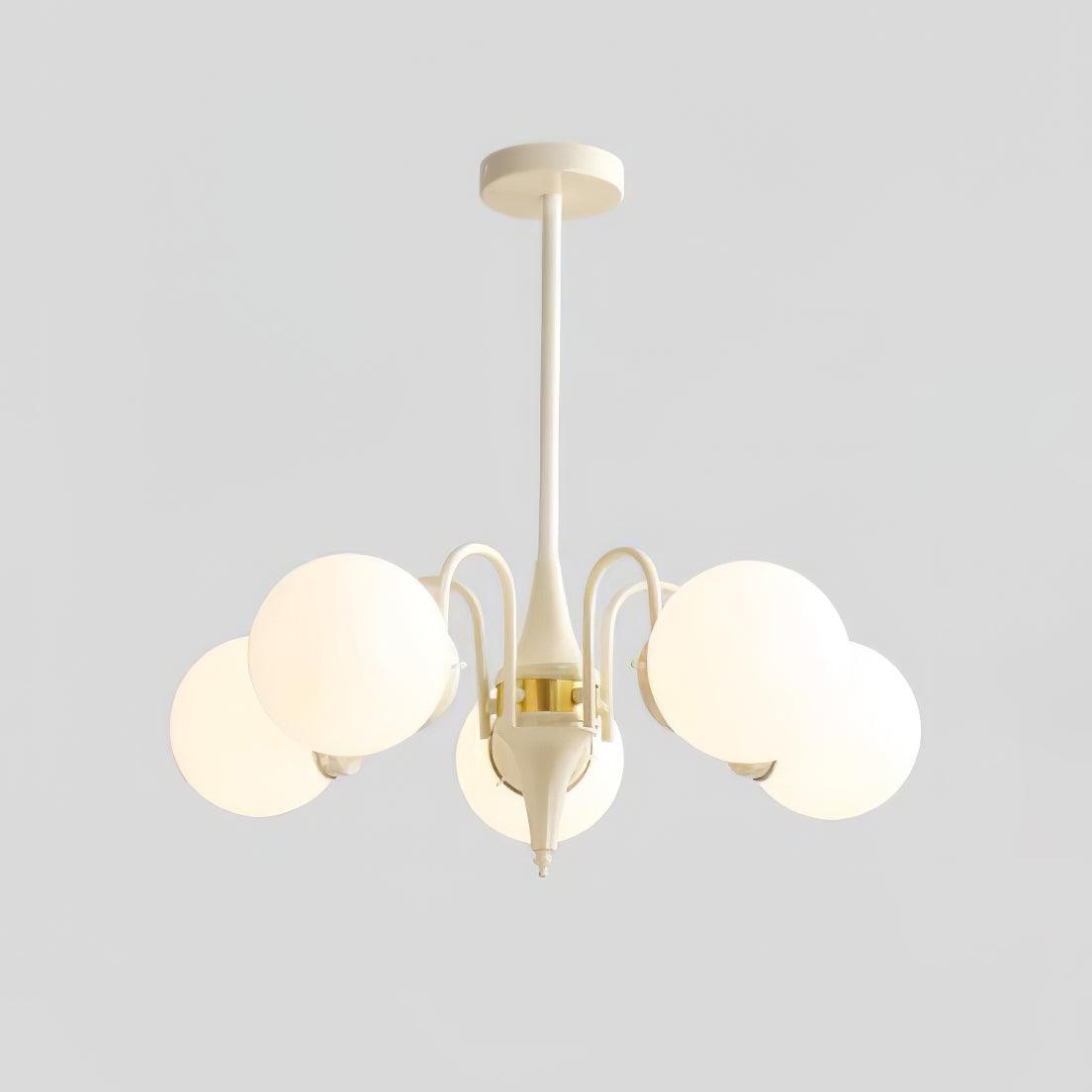 Cream Glass Ball Chandelier - Cueteks