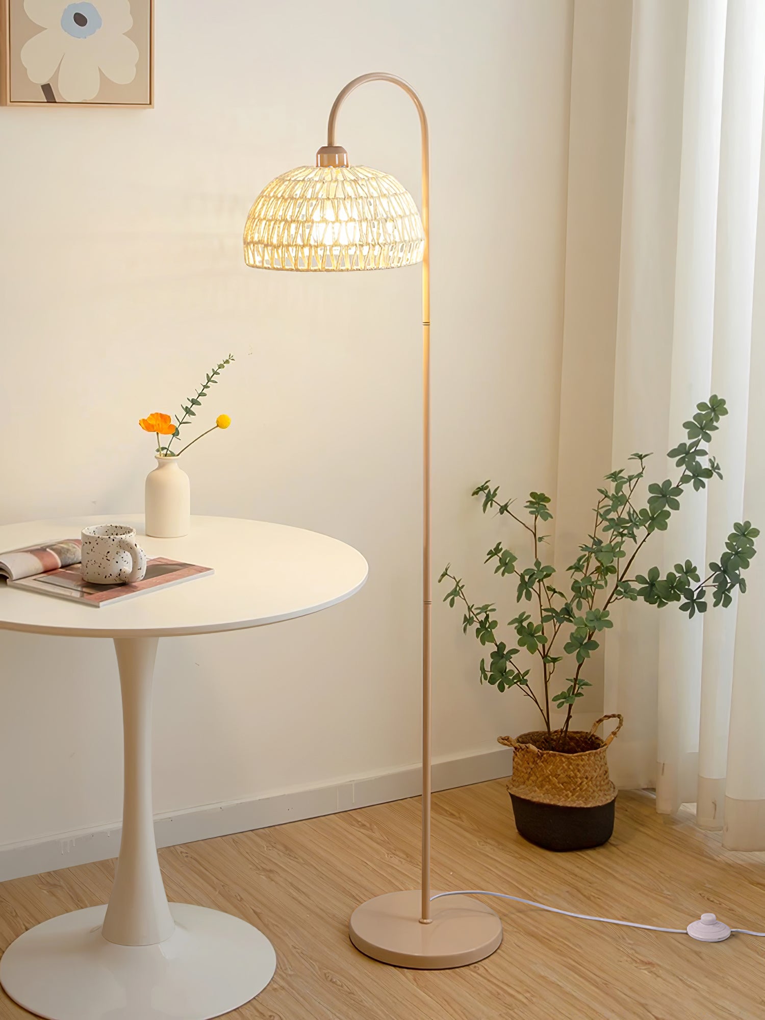 Rattan Arch Floor Lamp - Cueteks