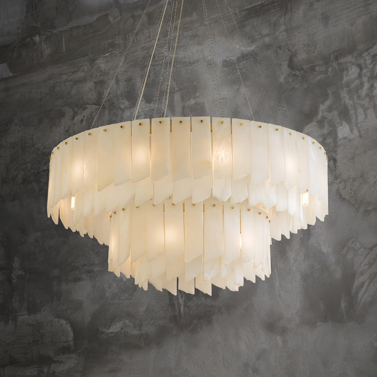 Alabaster Cascade Tiered Chandelier - Cueteks
