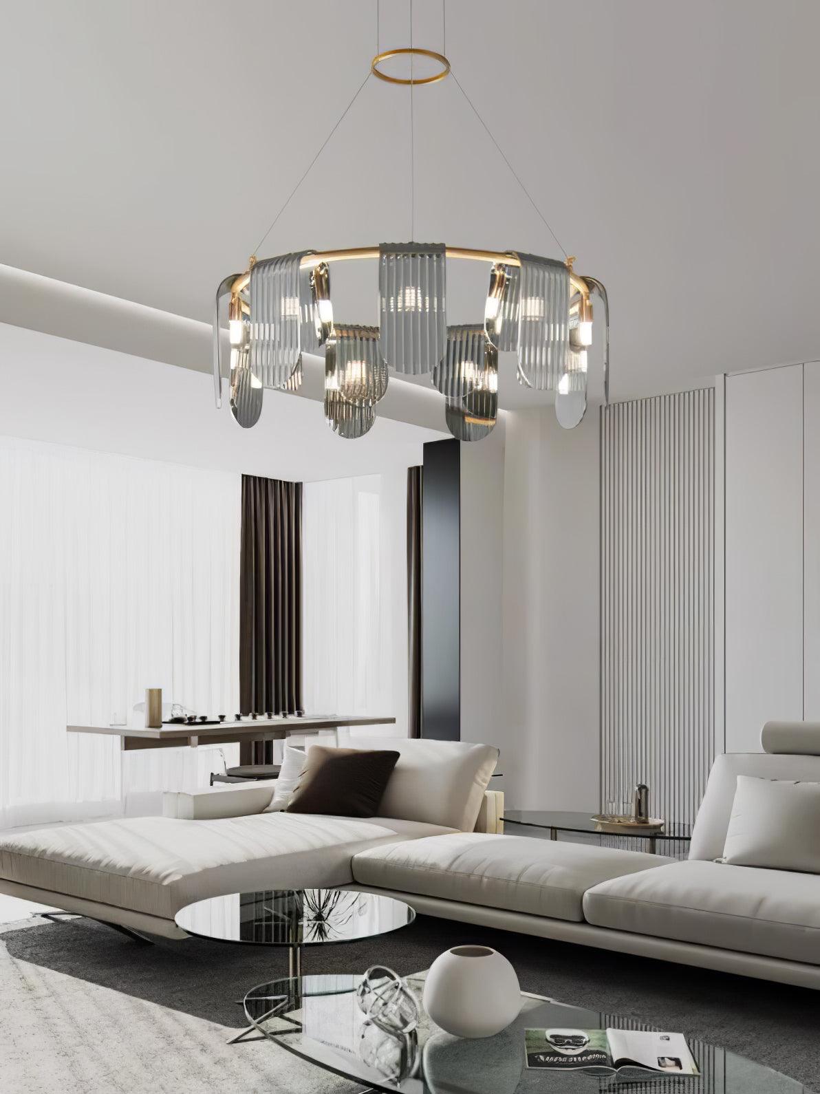 Folioles Brass Chandelier - Cueteks
