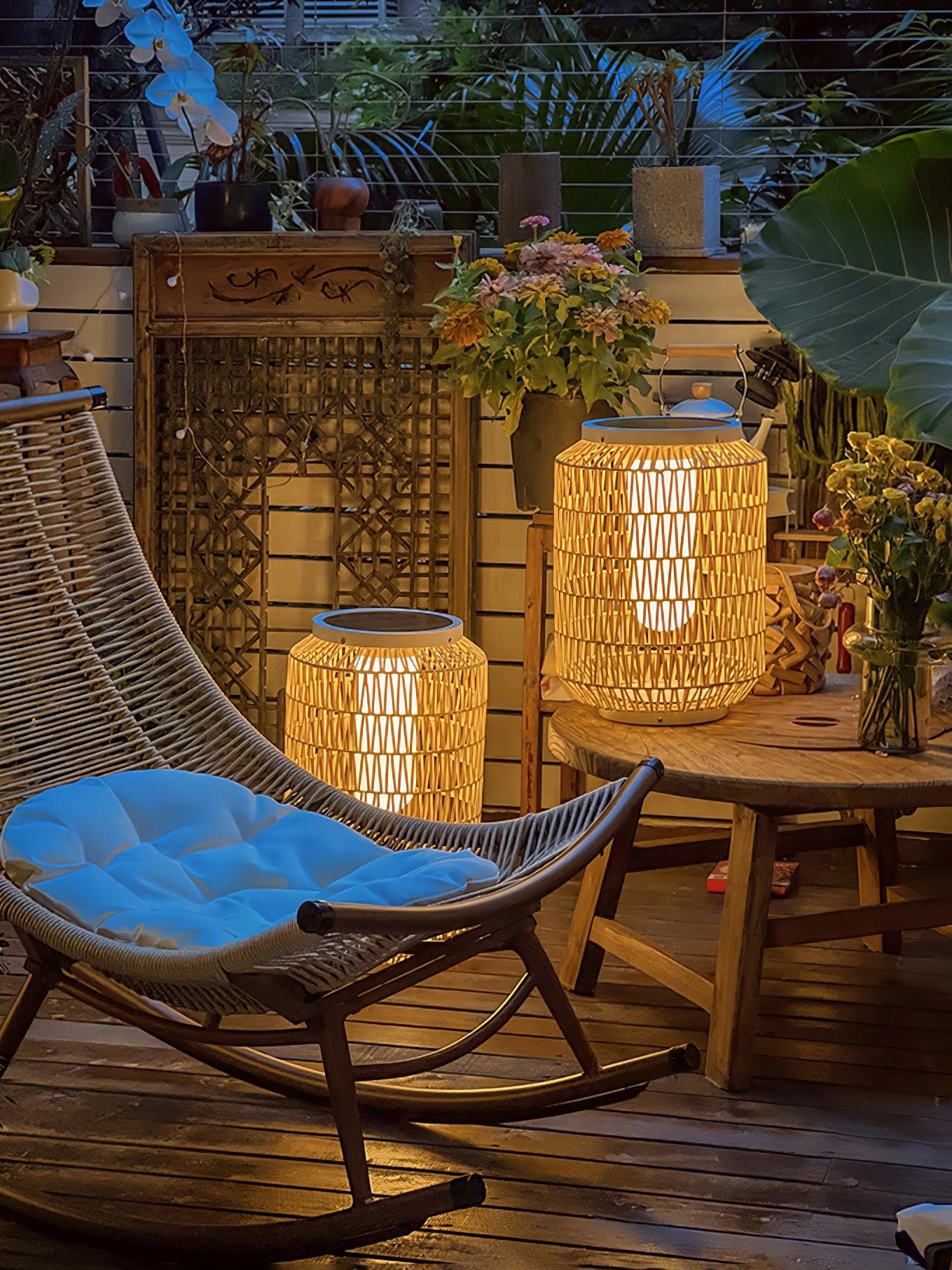 Woven Rattan Outdoor Lamp - Cueteks