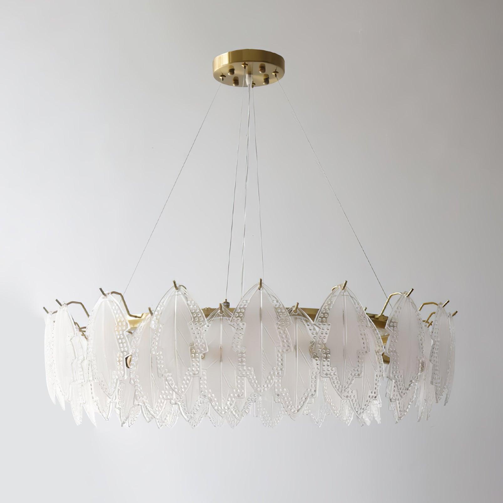 Maple Leaf Glass Chandelier - Cueteks