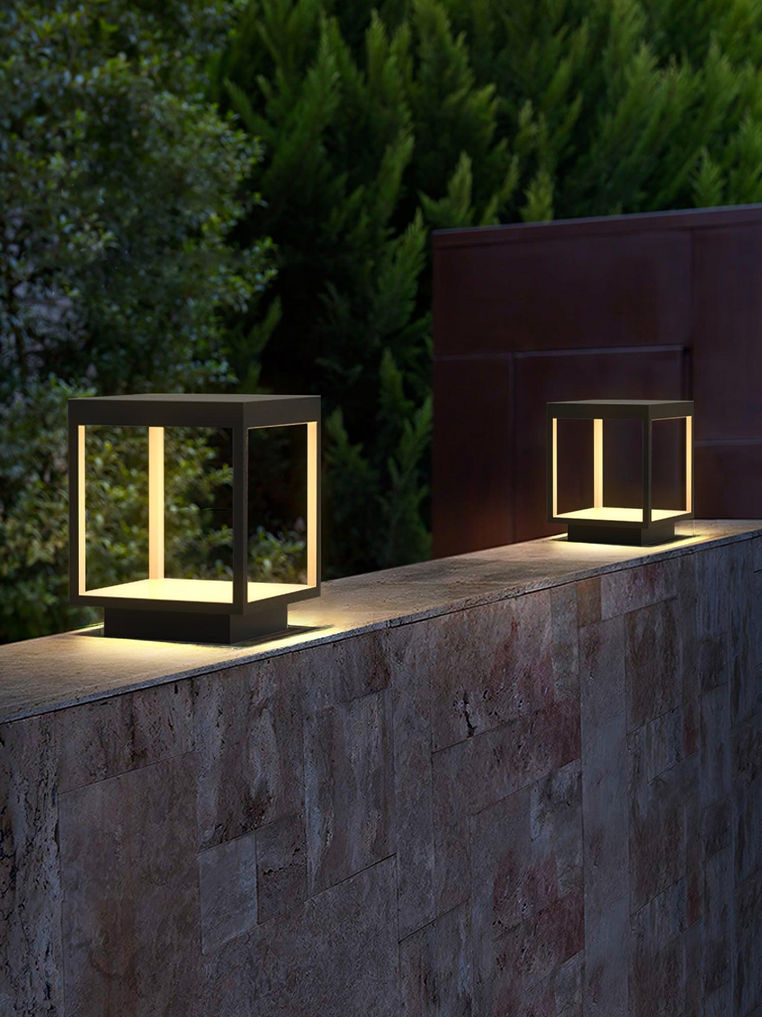 Square Frame Fence Post Garden Light - Cueteks