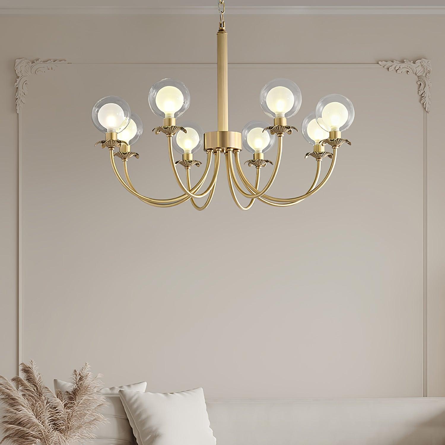 Aureate Radiance Glass Chandelier - Cueteks