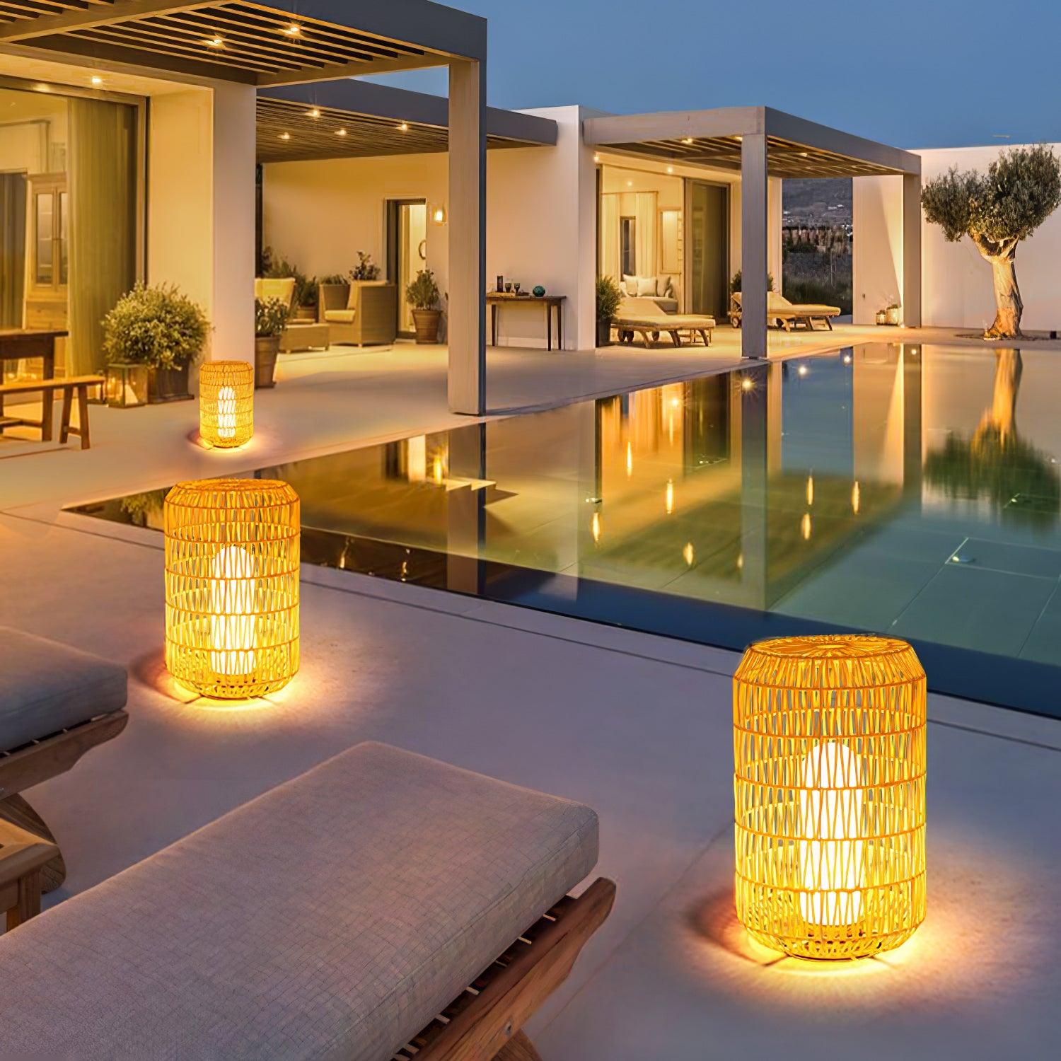 Woven Rattan Outdoor Lamp - Cueteks