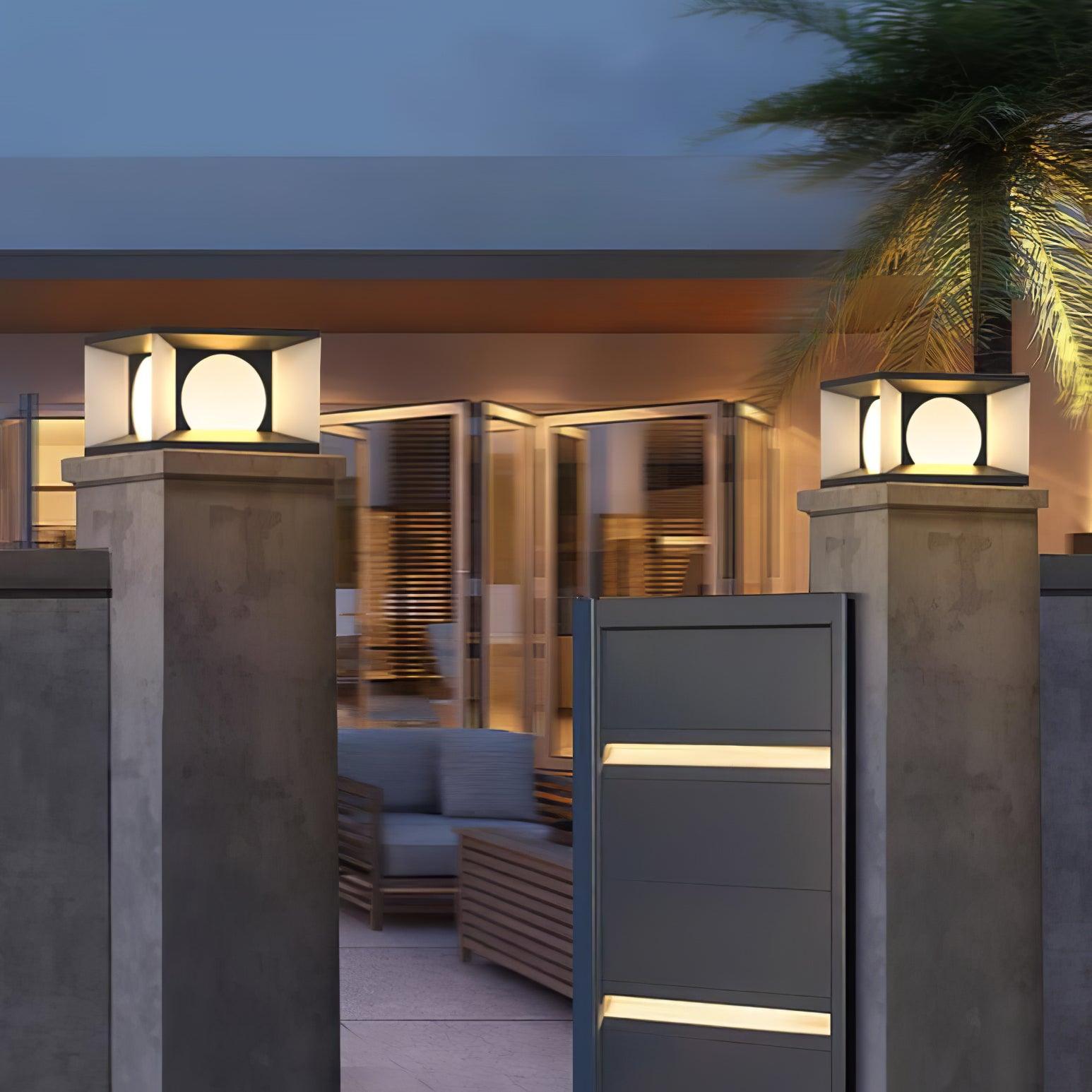 Eclipse Cube Outdoor Post Light - Cueteks