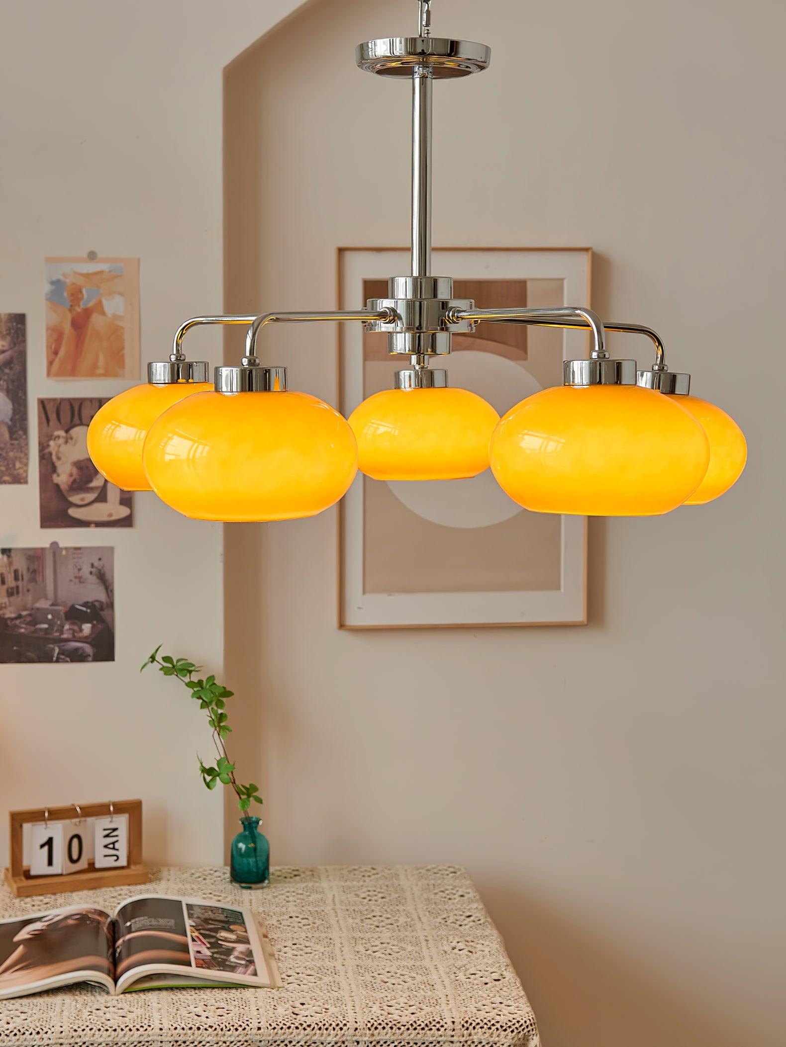 Oval Persimmon Chandelier - Cueteks