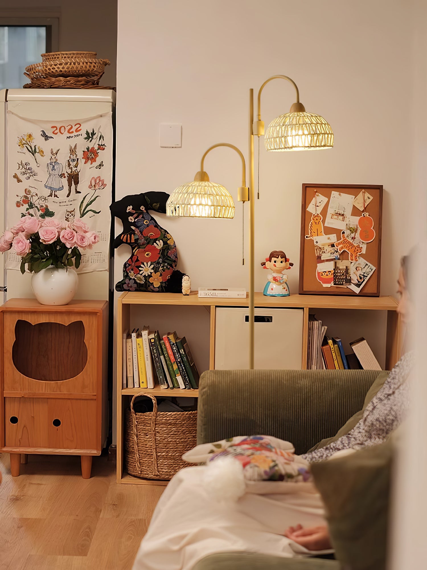 Rattan Arch Floor Lamp - Cueteks