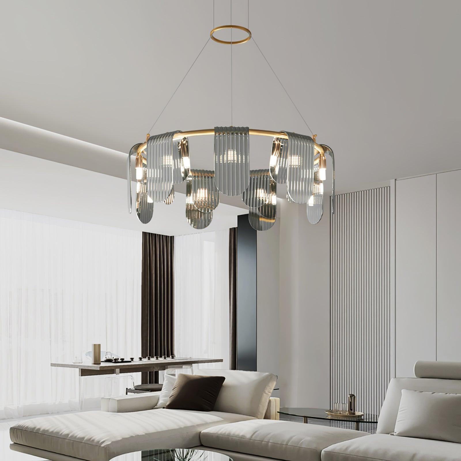 Folioles Brass Chandelier - Cueteks
